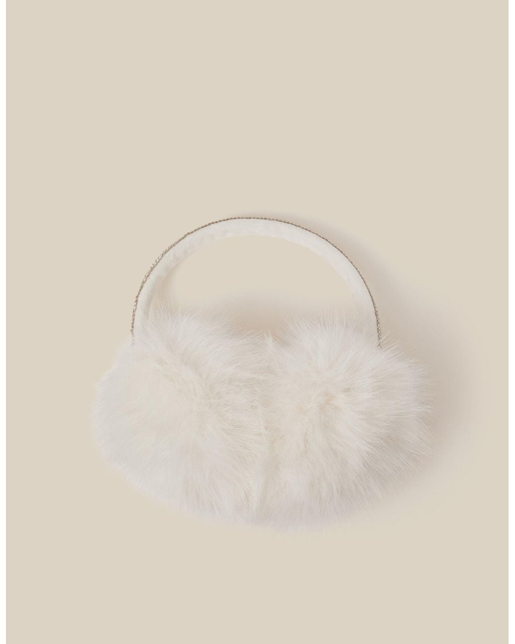 Monsoon Natural Diamanté Bow Earmuffs