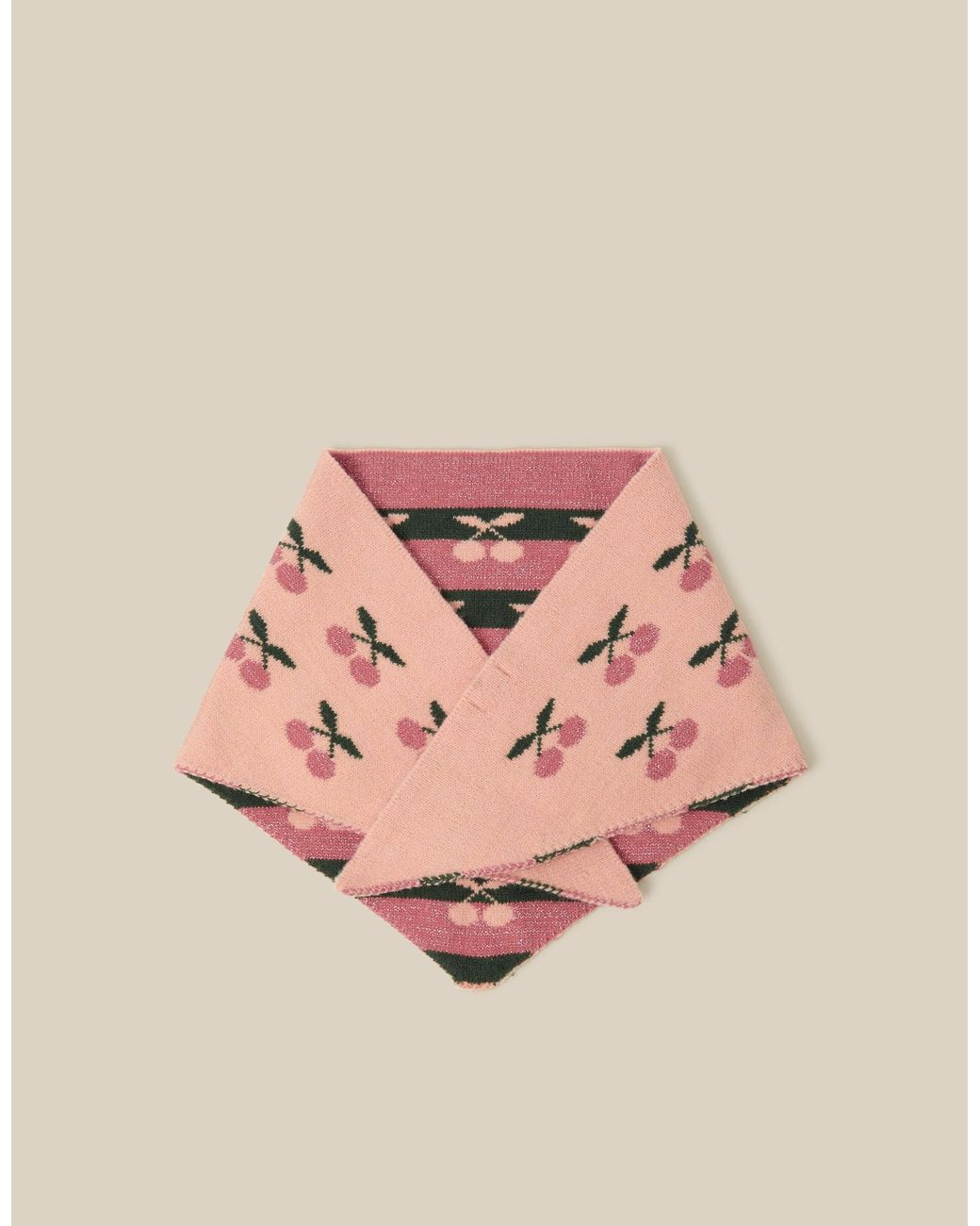 Monsoon Pink Cherry Knitted Triangle Scarf