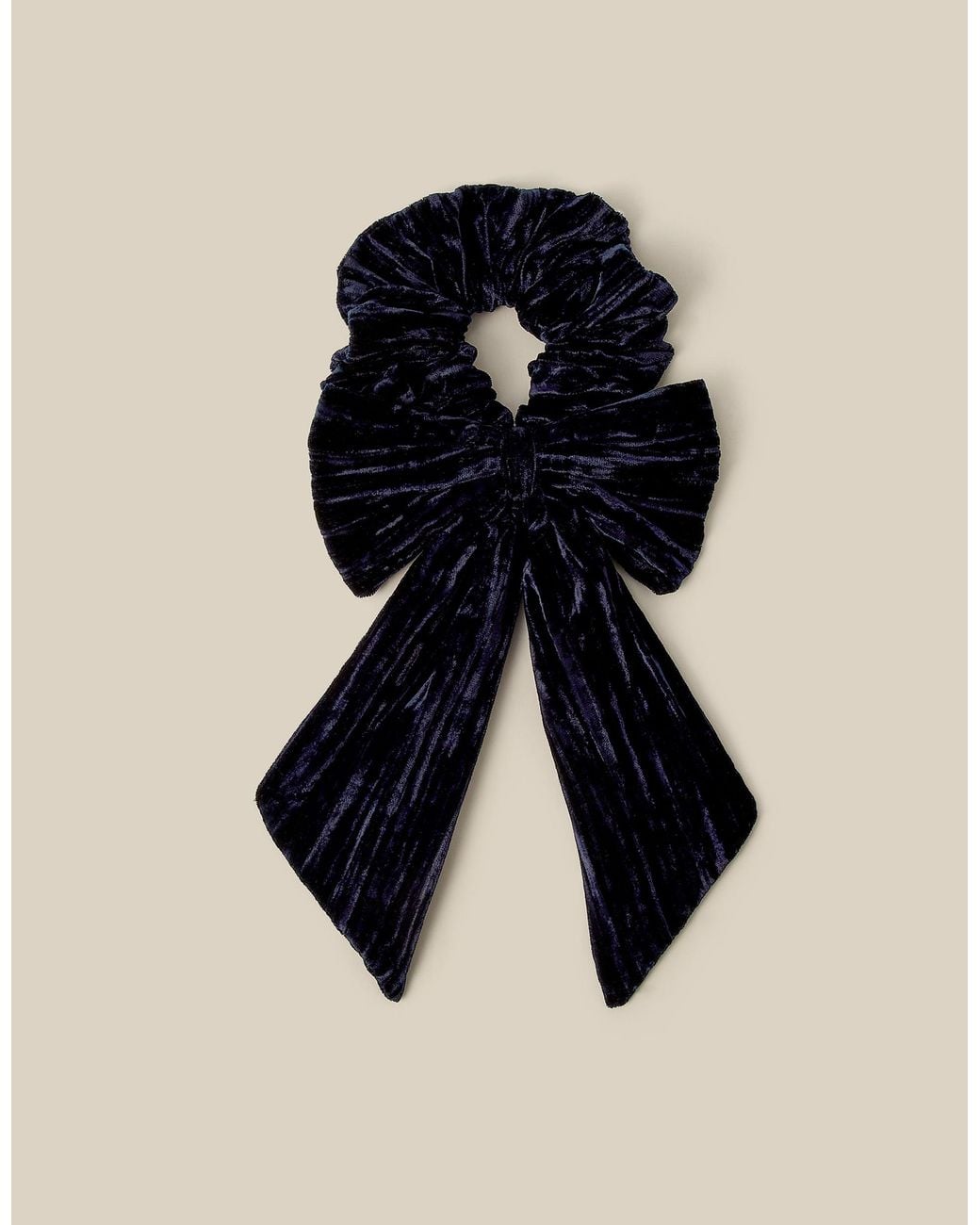 Monsoon Blue Velvet Bow Hair Scrunchie