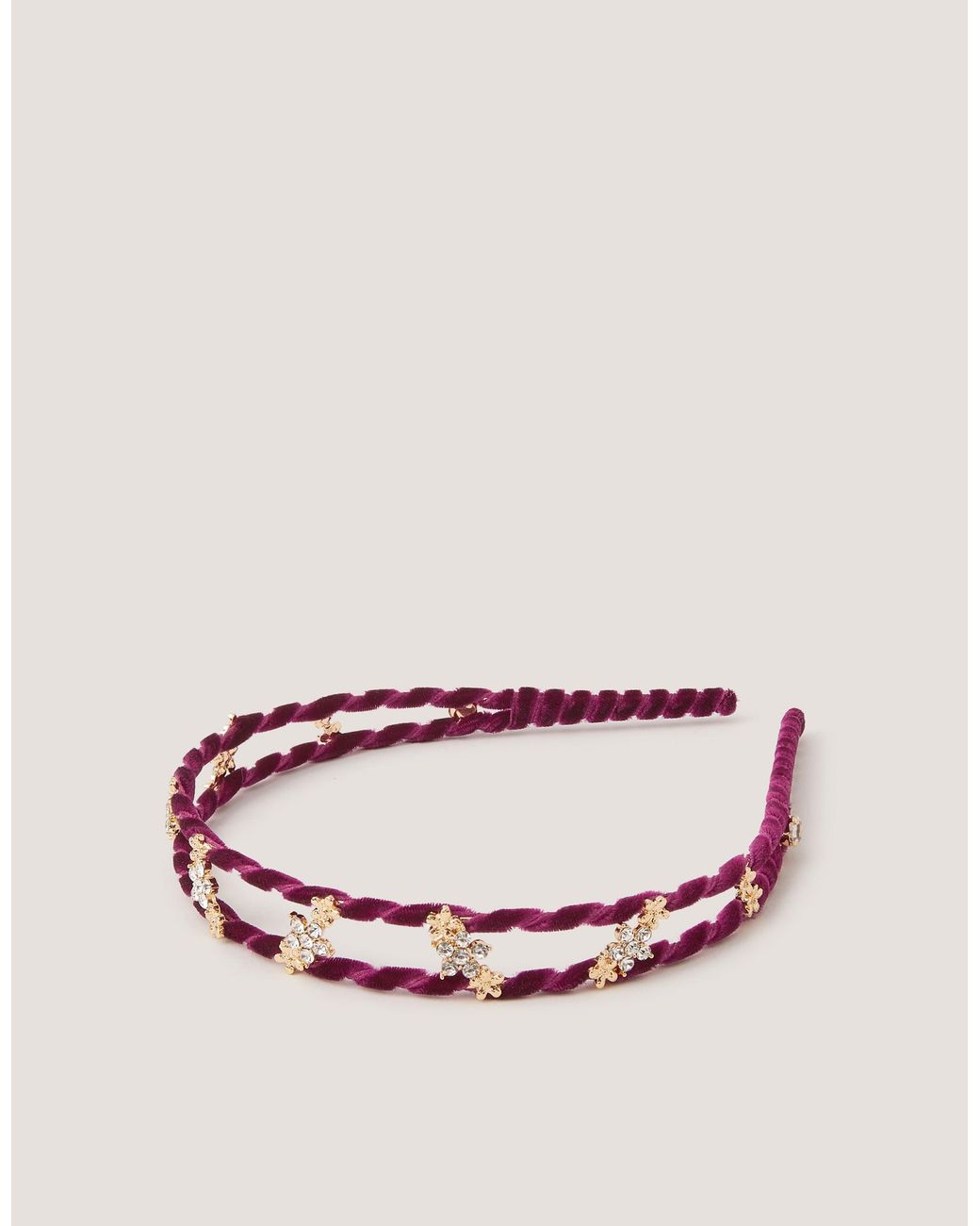 Monsoon Pink Ruby Floral Embellished Twisted Headband