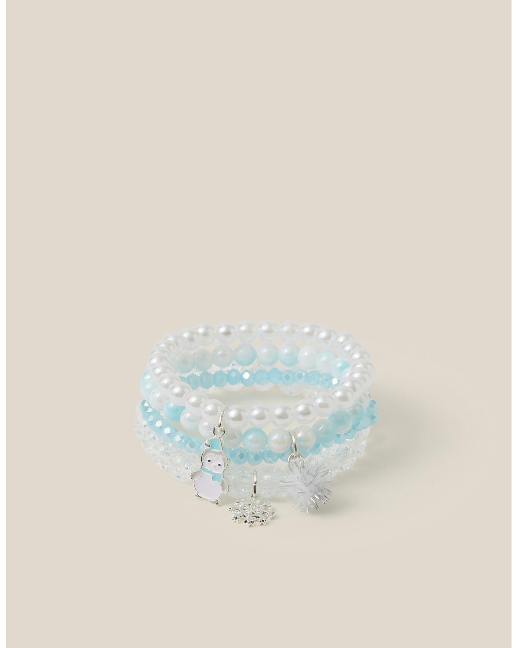 Monsoon Blue 4-pack Ombré Snowflake Beaded Bracelets