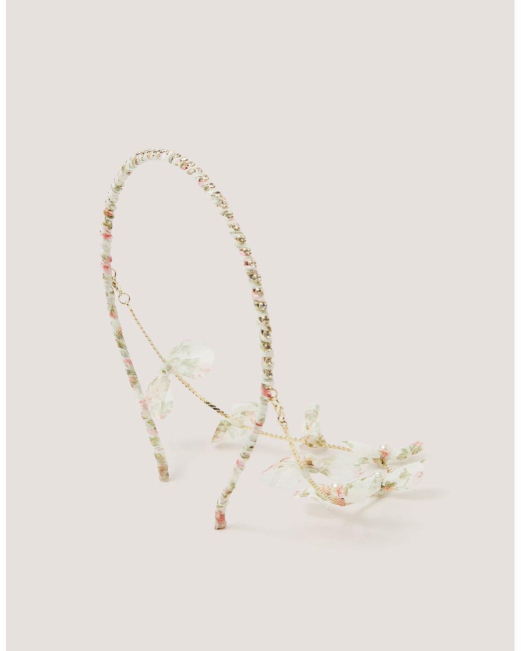 Monsoon Natural Embellished Floral Chain Headband