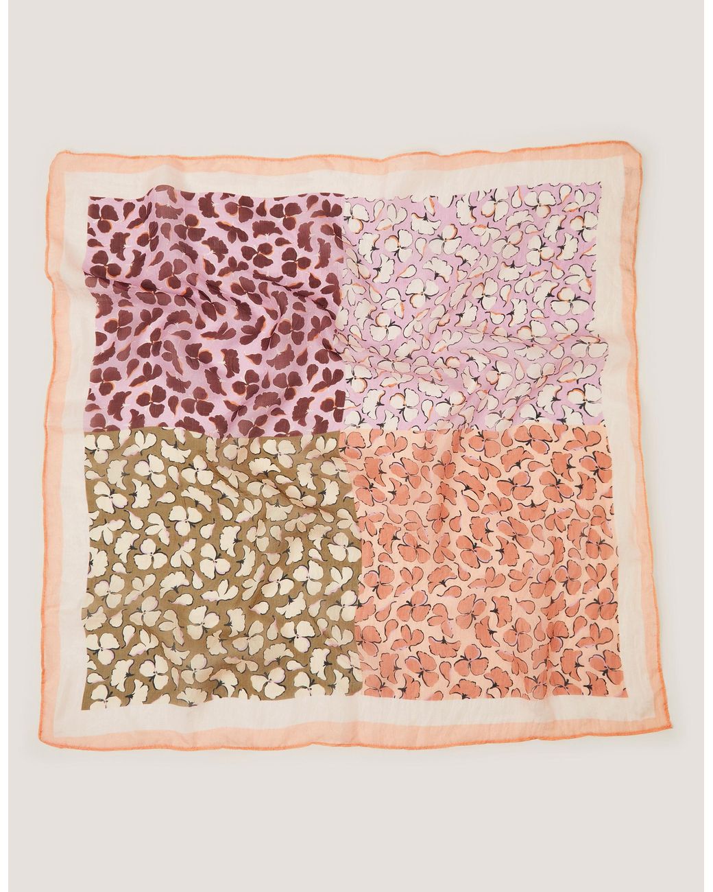 Monsoon Pink Milo Floral Square Silk Scarf