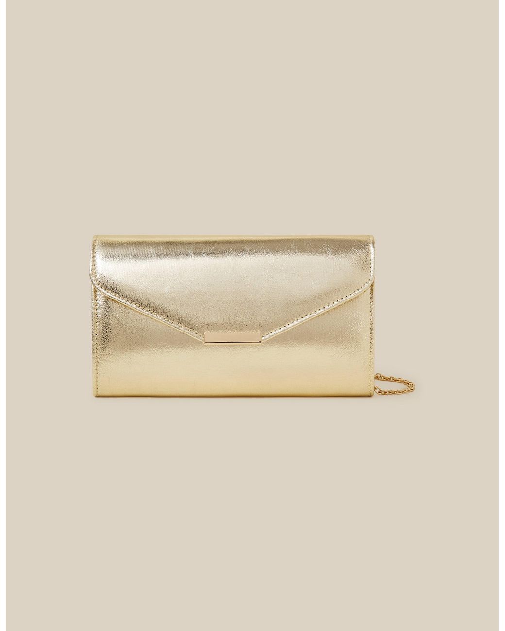 Monsoon Natural Metallic Clutch Bag