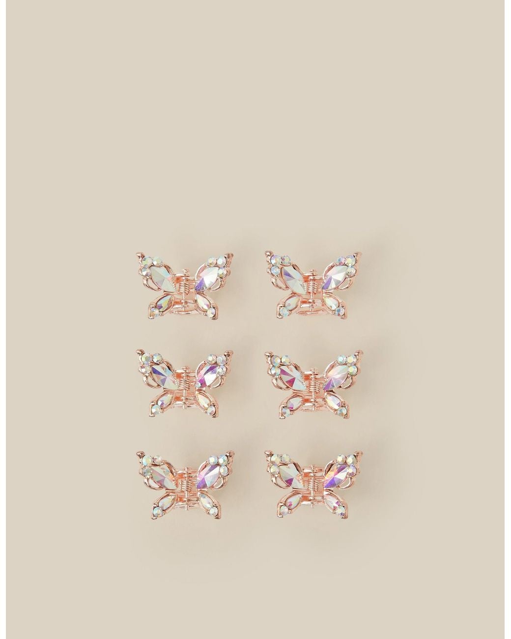 Monsoon Natural 6-pack Bridesmaid Butterfly Claw Clips Pink