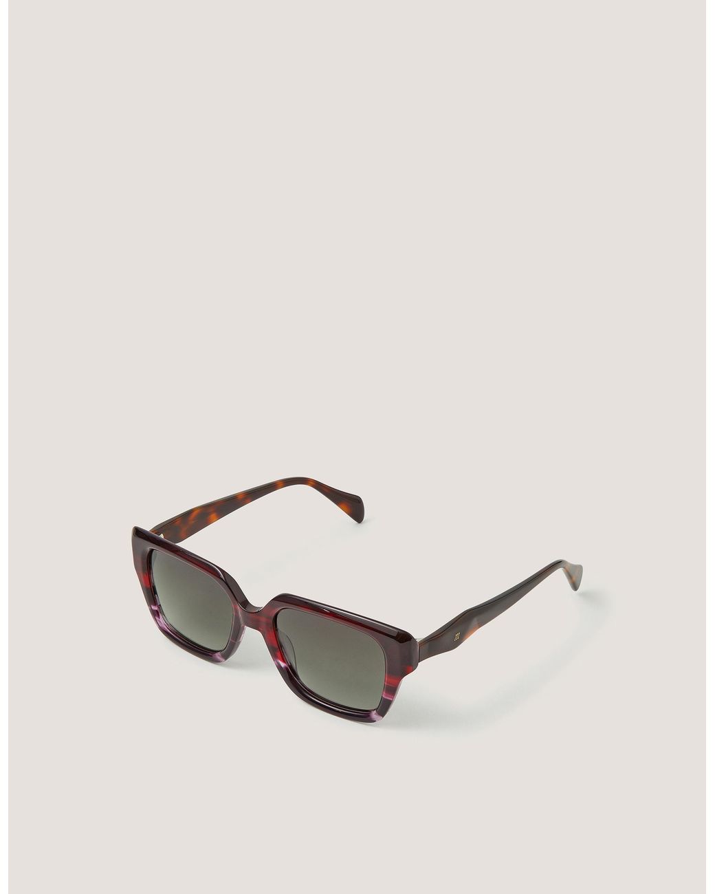 Monsoon Natural Acetate Tort Angled Square Sunglasses