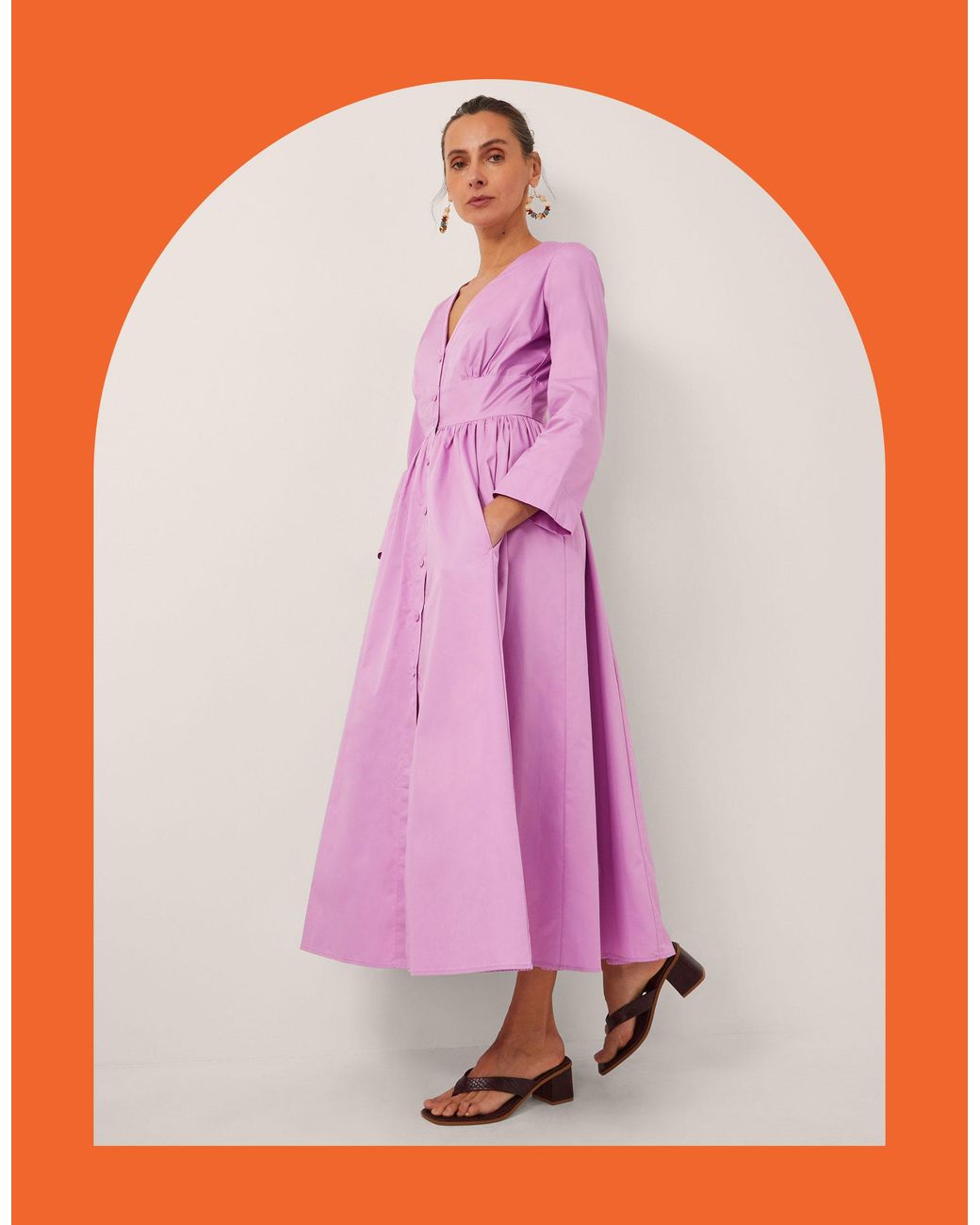 Monsoon Purple Devotion Twins Cycle Button-front Maxi Dress
