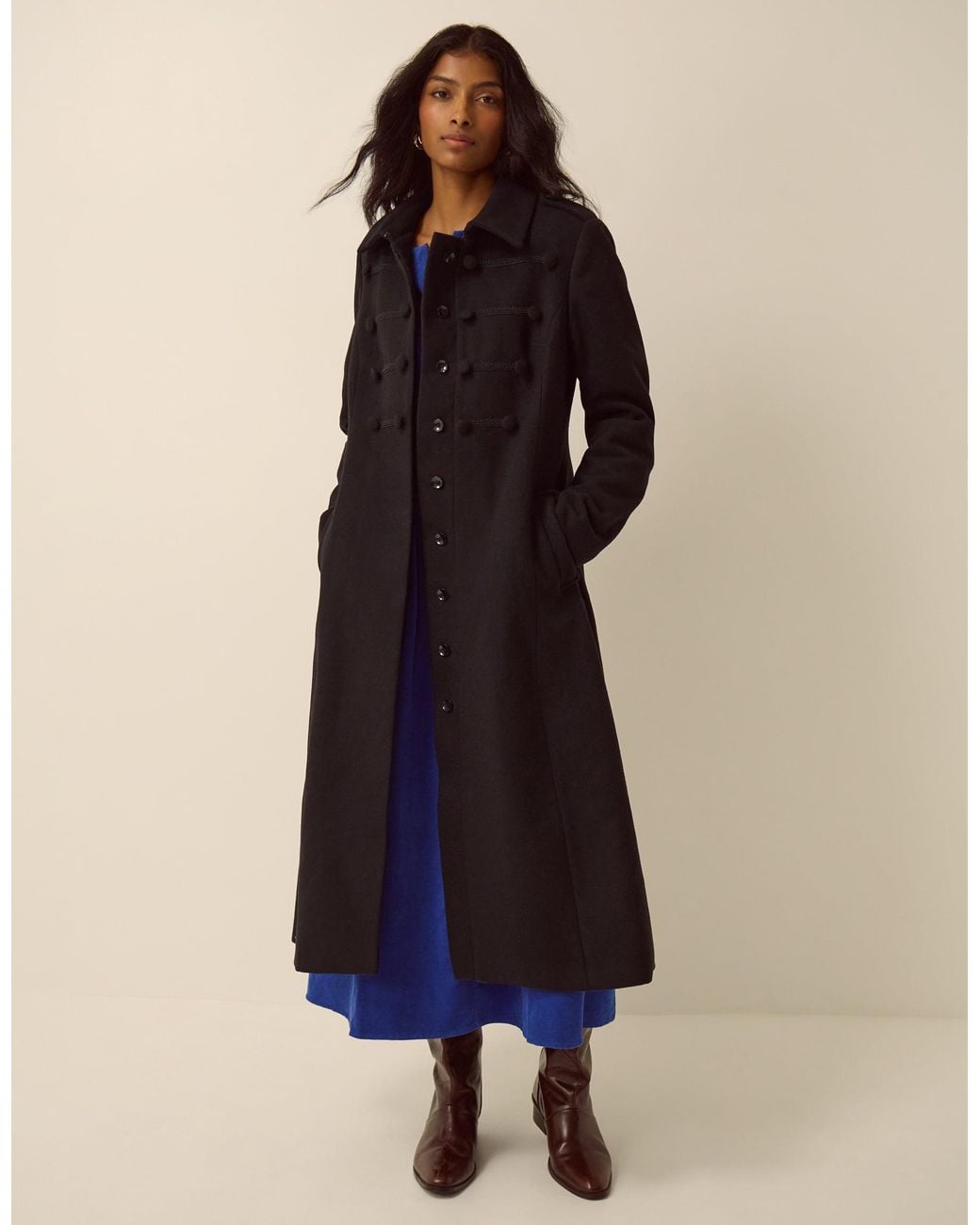 Monsoon Blue Katie Military Coat