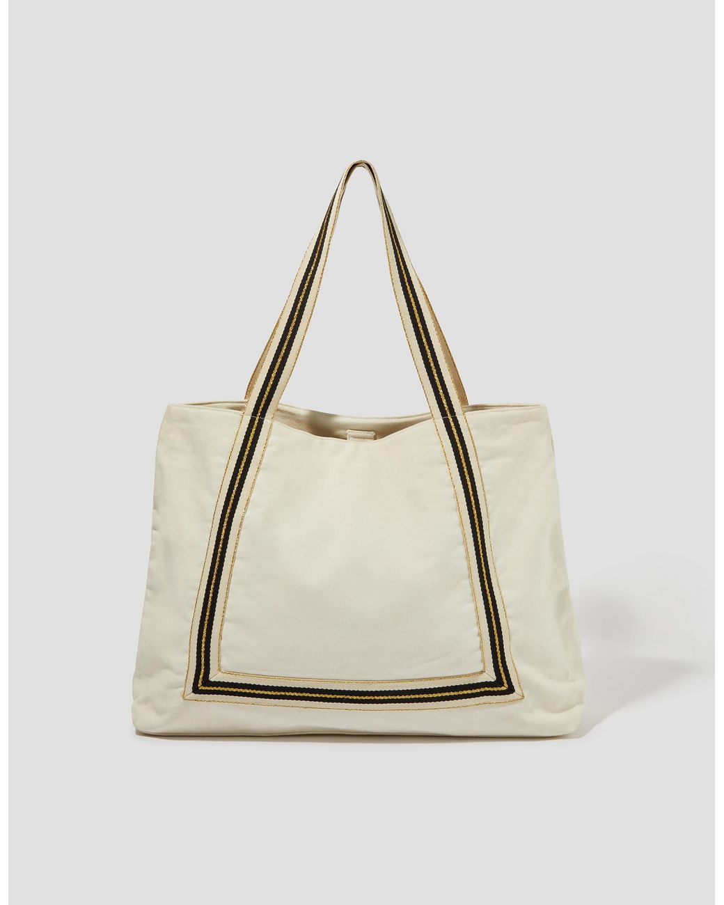 Monsoon Natural Nia Stripe Strap Tote Bag