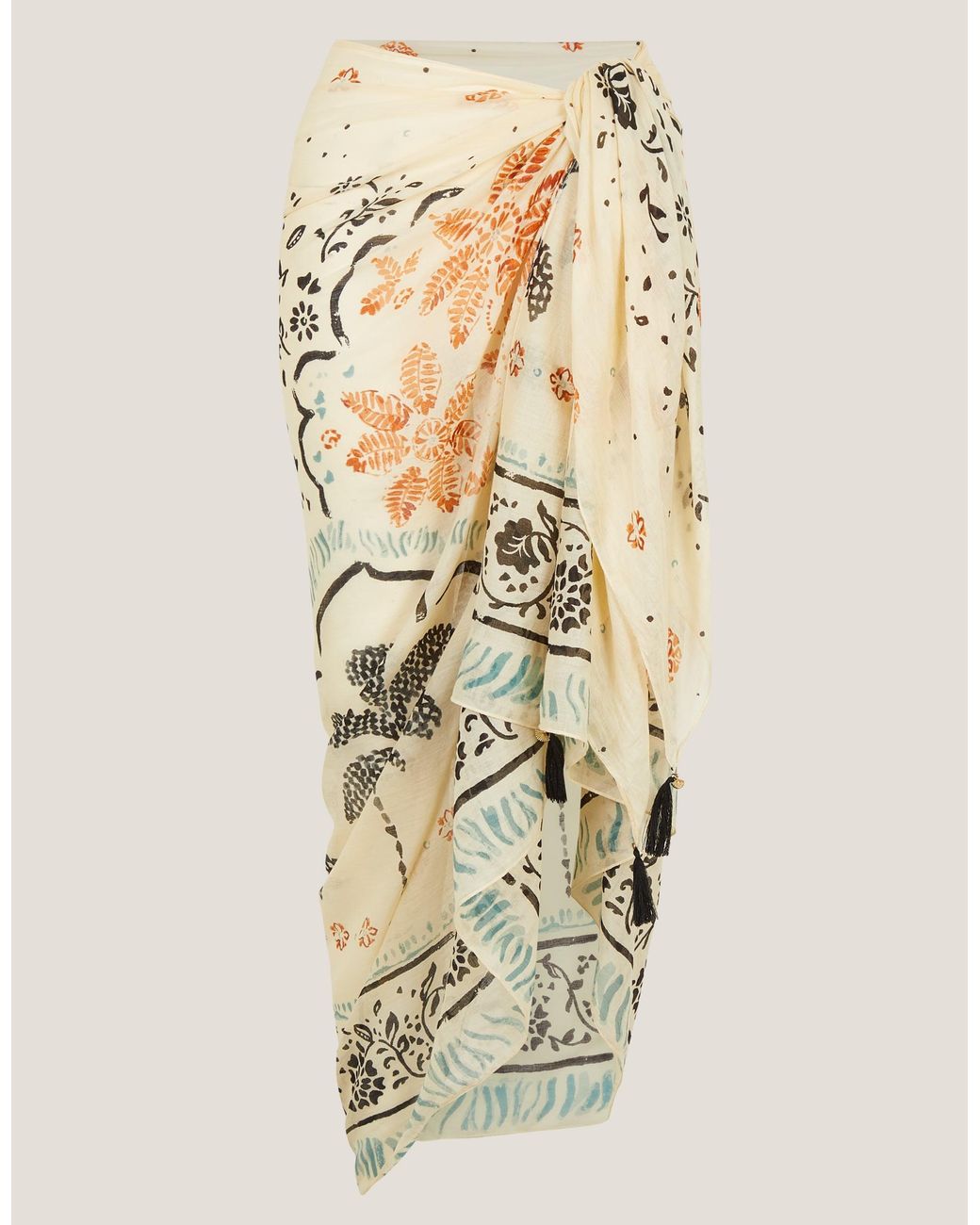 Monsoon Natural Aleah Tropical Print Sarong