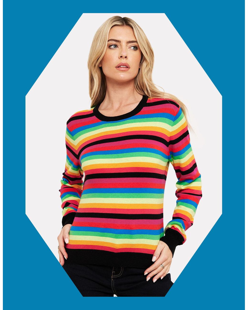 Monsoon Wispr Rainbow Crew Neck Sweater Black in Blue Lyst UK