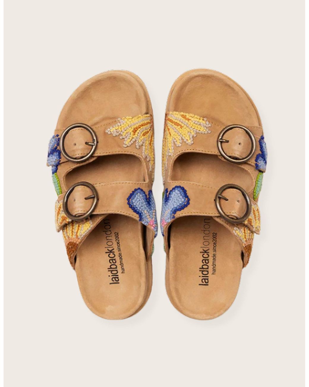 Monsoon Natural Laidback London Handwoven Crochet Double-buckle Suede Sandals Tan