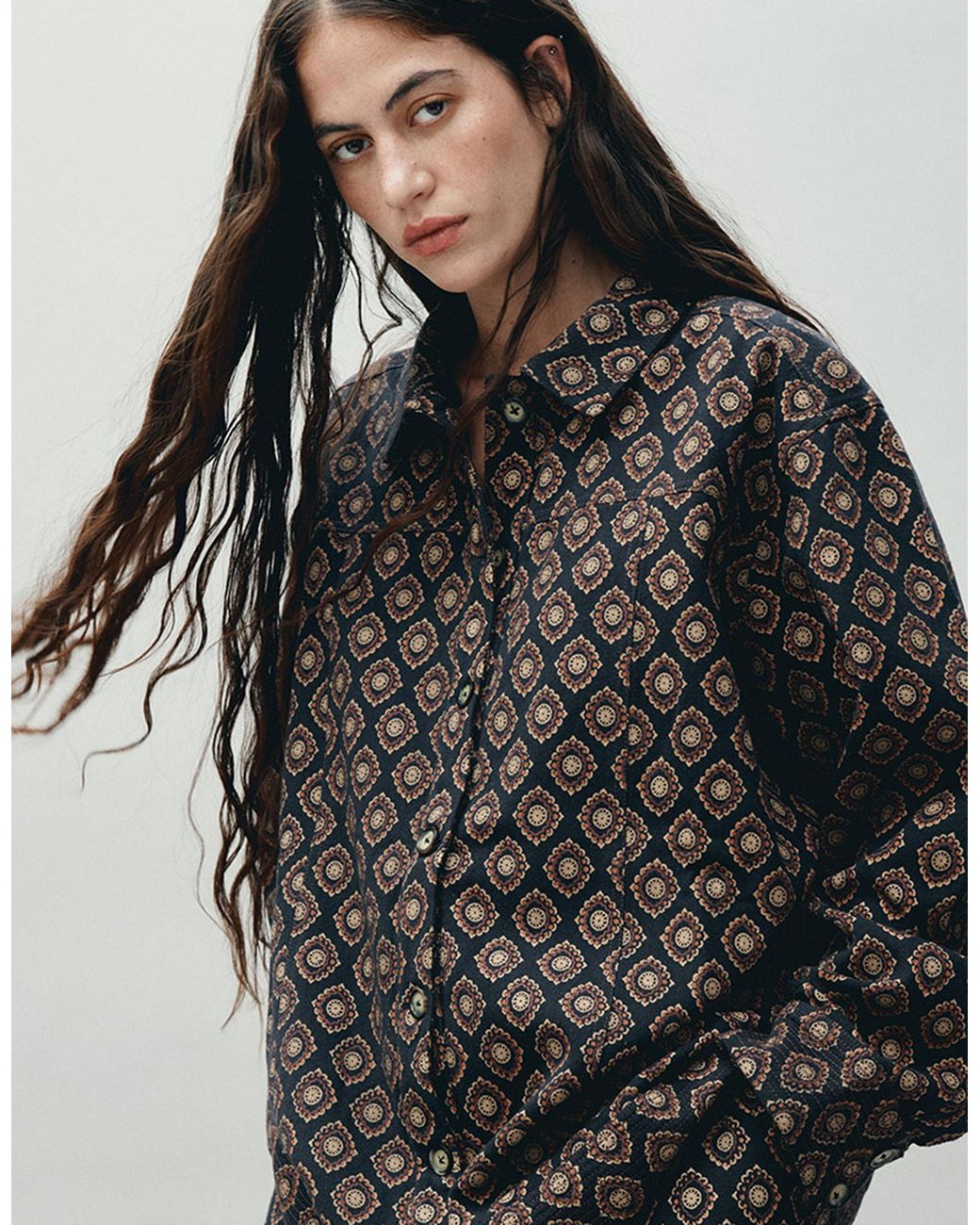 Monsoon Black East Pheba Printed Cotton Twill Jacket Multi