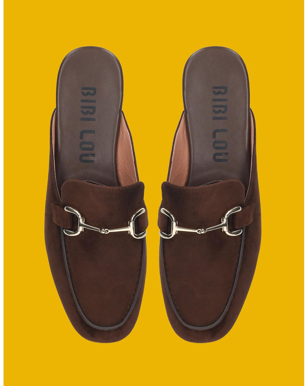 Monsoon Yellow Bibi Lou Ashe Suede Mule Loafers Brown
