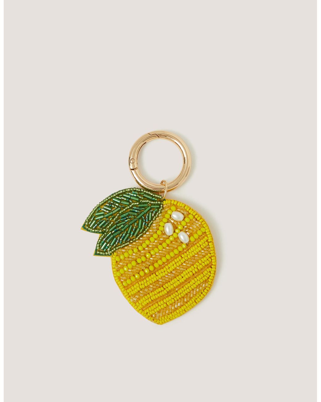 Monsoon Yellow Beaded Lemon Bag Charm