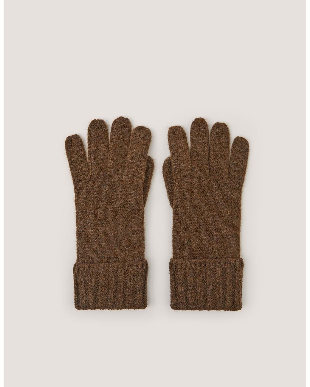 Monsoon Brown Aster Knitted Gloves