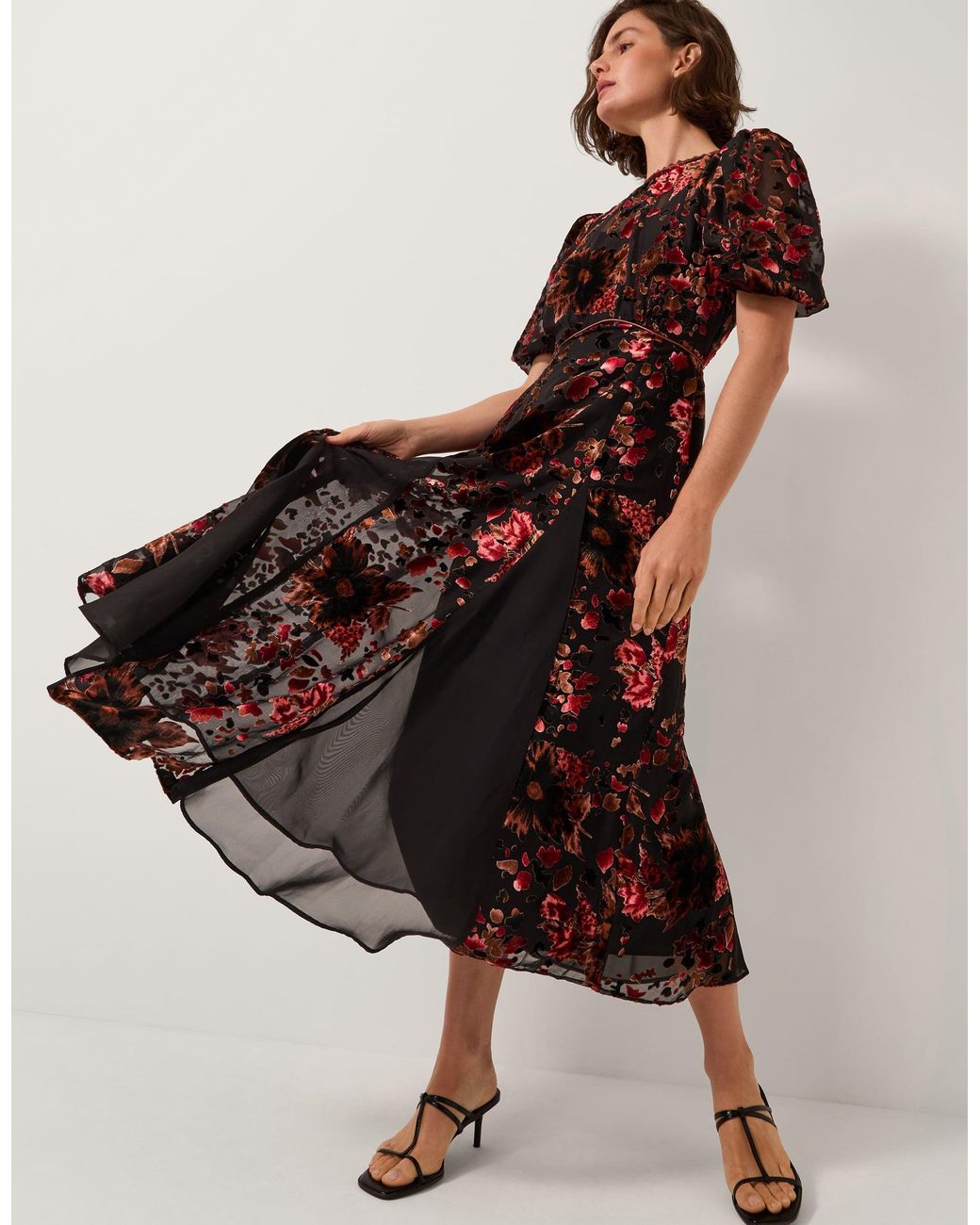 Monsoon Brown Carolyn Midi Dress