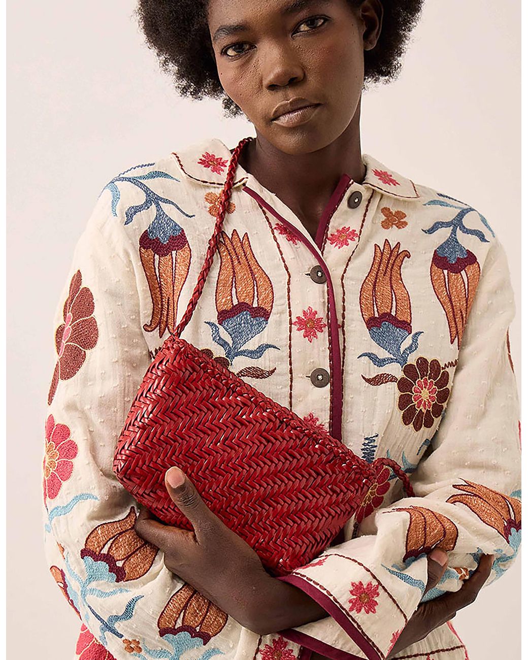 Monsoon Multicolor Ellyla Sia Woven Leather Crossbody Bag