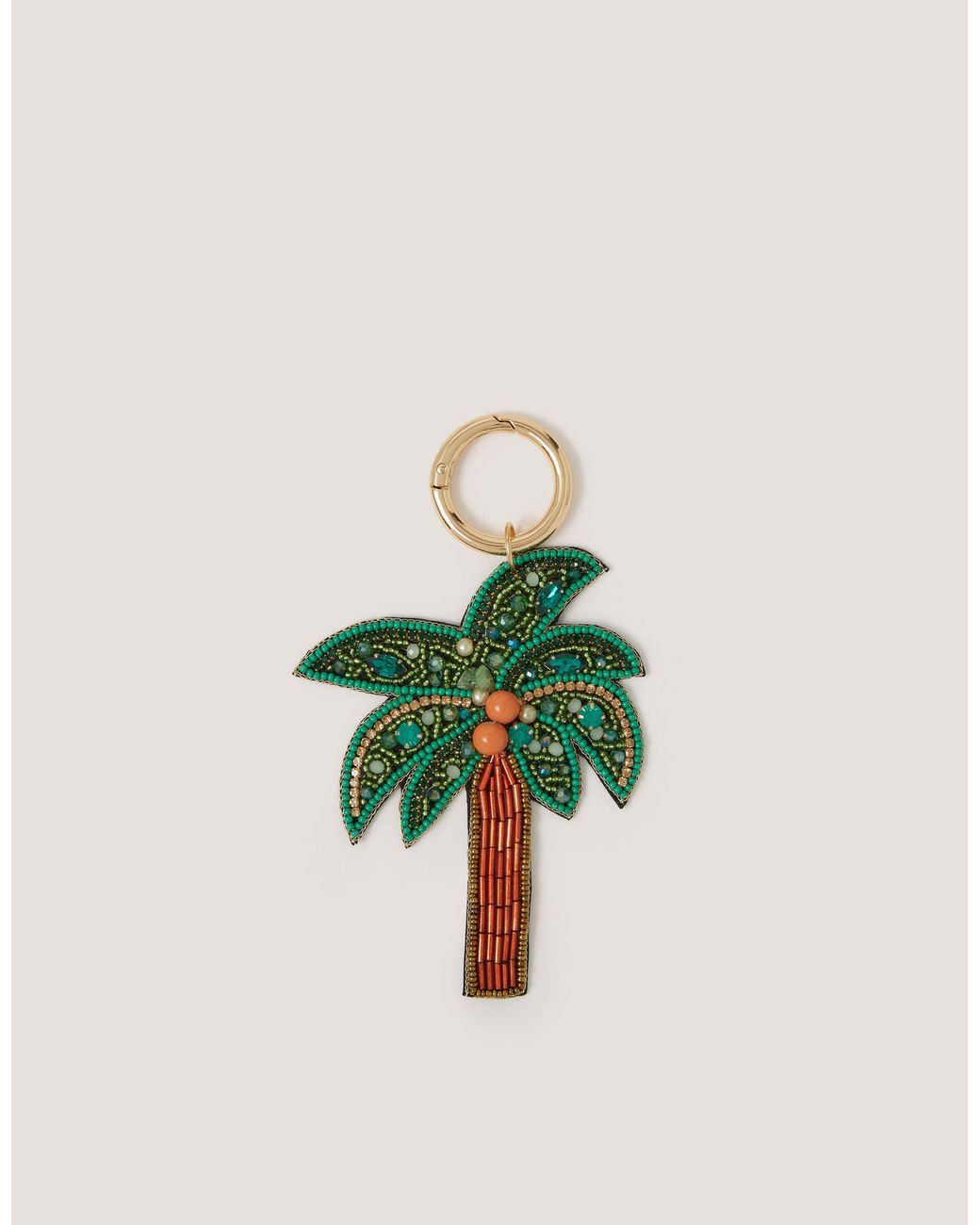 Monsoon Green Beaded Palm Tree Bag Charm