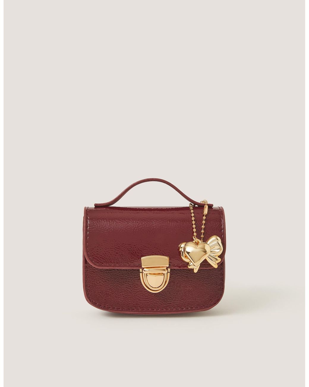 Monsoon Pink Mini Patent Satchel Bag
