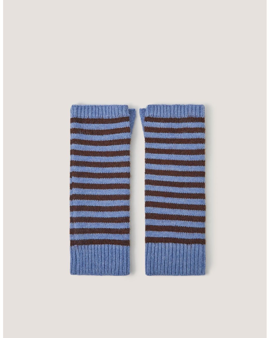 Monsoon Blue Stripe Knitted Wrist Warmers