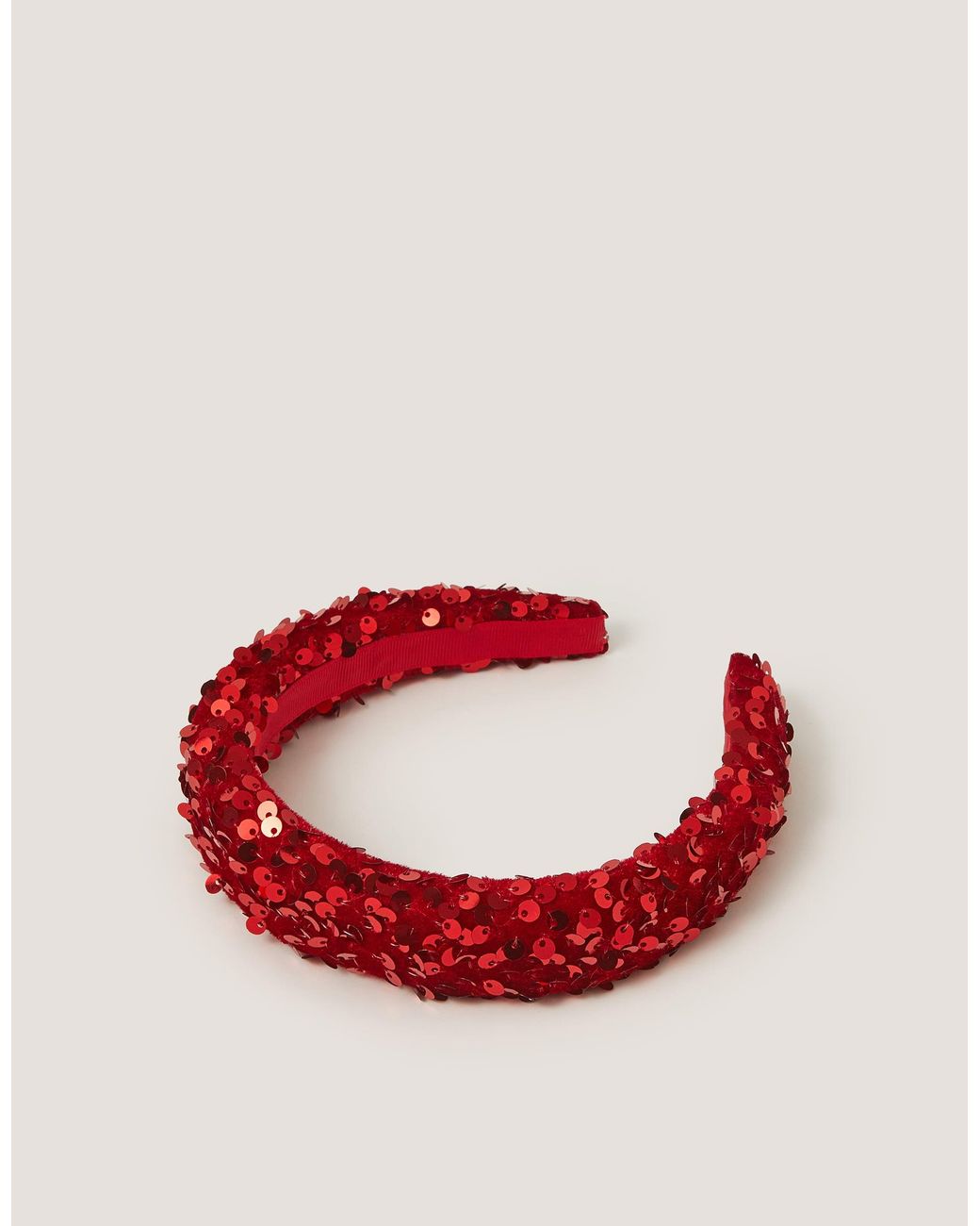 Monsoon Red Sequin Padded Headband