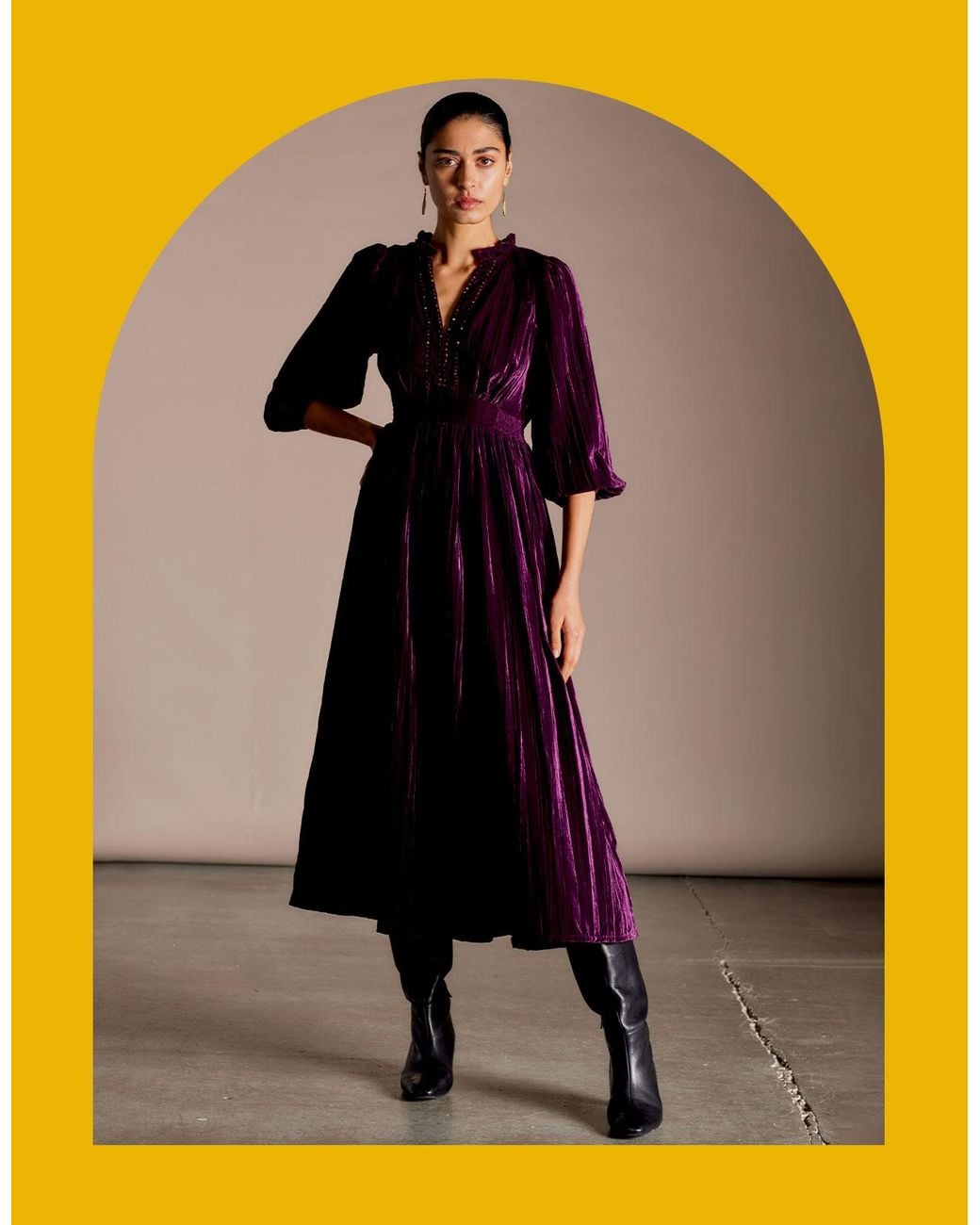 monsoon purple velvet dress Vita Velvet Midi Dress Purple