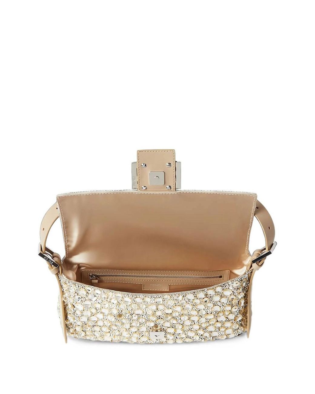 Fendi White Baguette 26424 Ricamo Cabocho