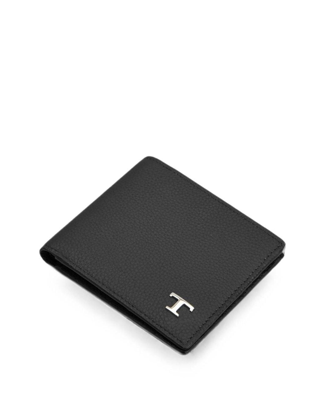 Tod's Black Leather Bi-Fold Wallet for men