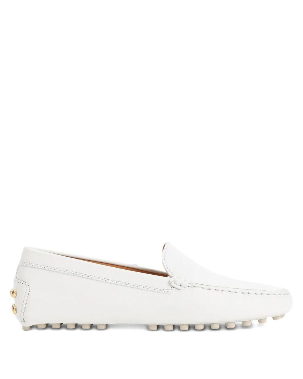 Tod's White Gommino 22L Leather Loafers