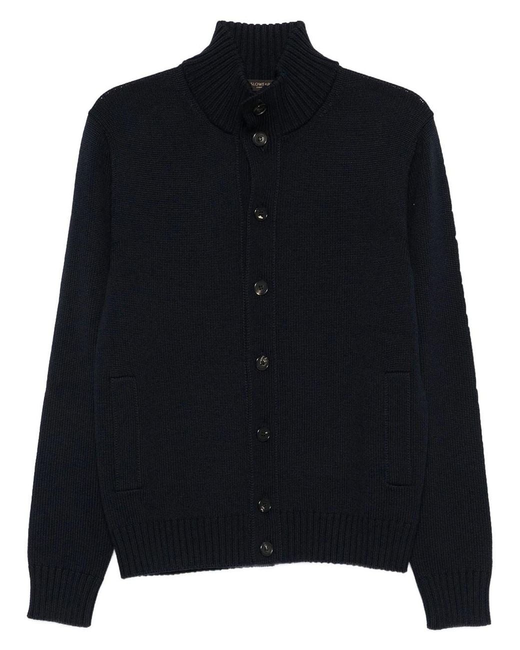 Zanone Black High-neck Wool Chioto Cardigan for men