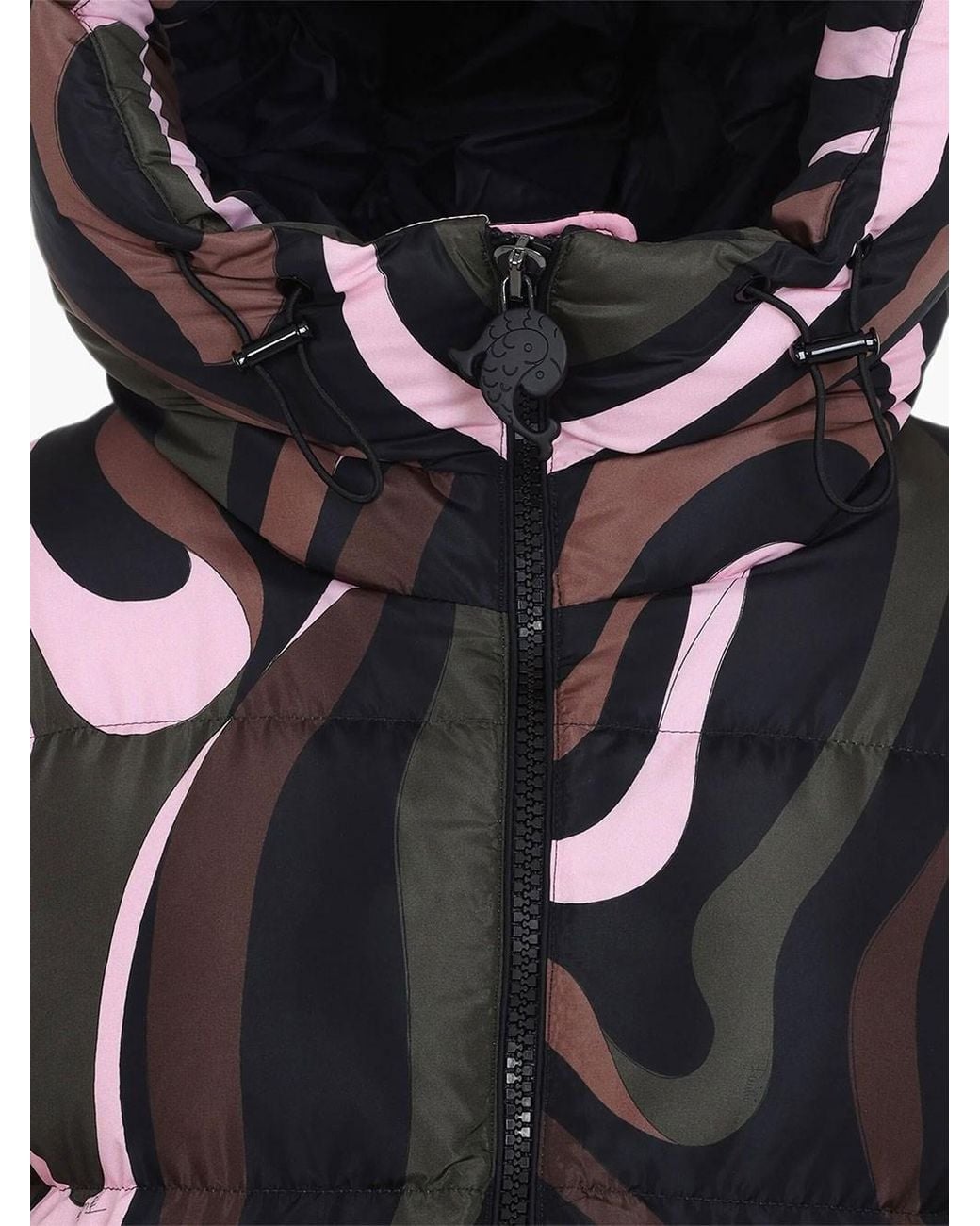 Emilio Pucci Black Marmo Print Down Jacket