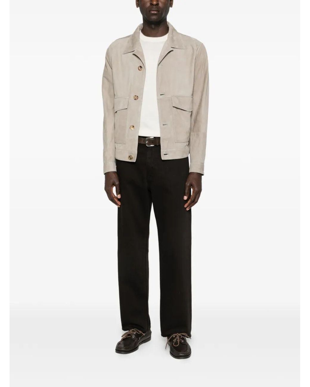 Brunello Cucinelli Natural Suede Jacket for men