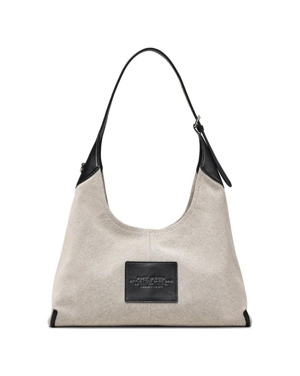 Marc Jacobs White The Leather-Trim Canvas Belted Sack Bag