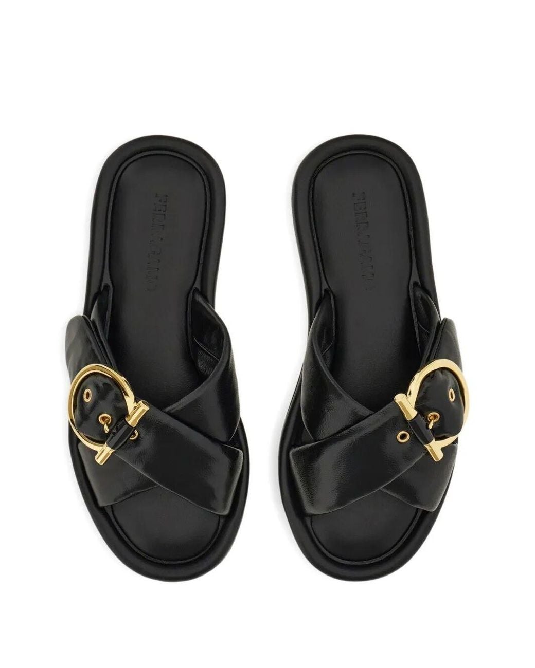 Ferragamo Black Elyzia Leather Slide
