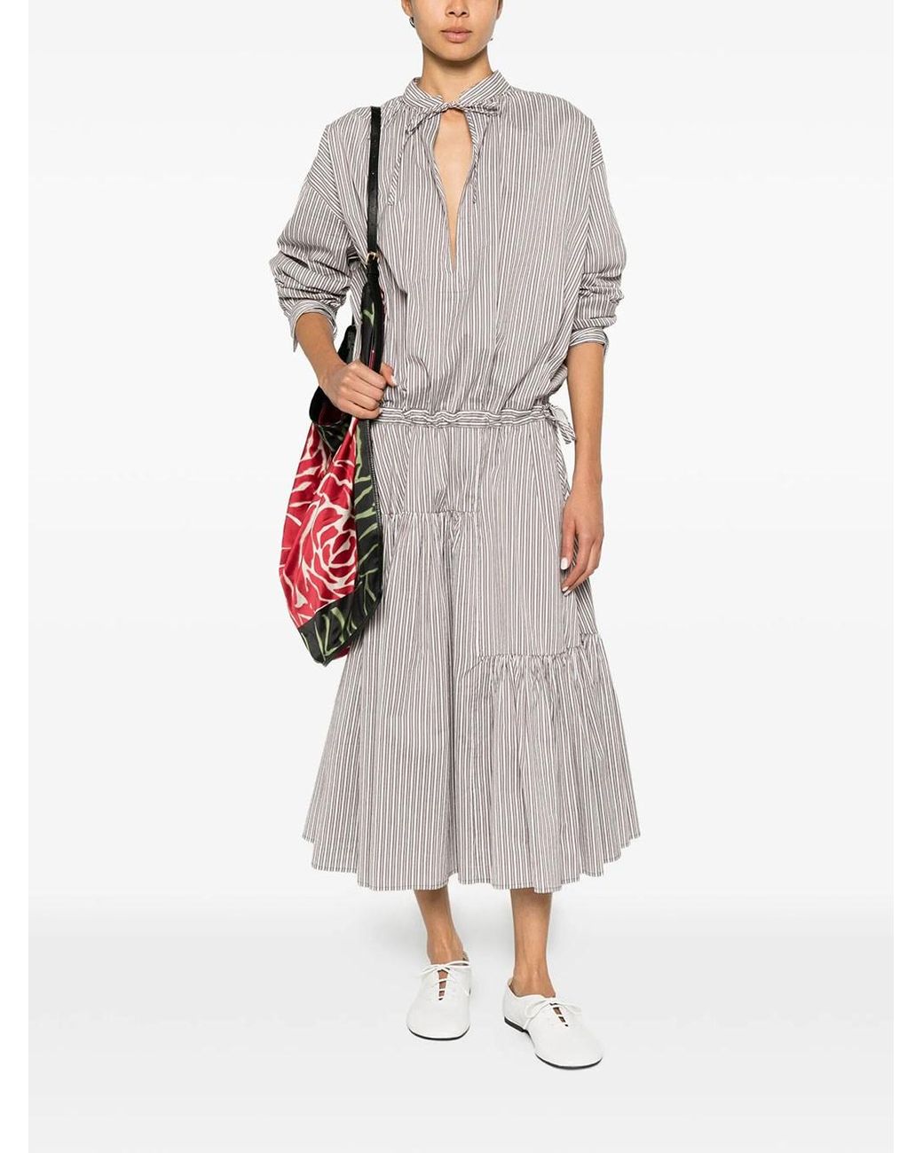 Dries Van Noten Gray Abito Lungo Denvo