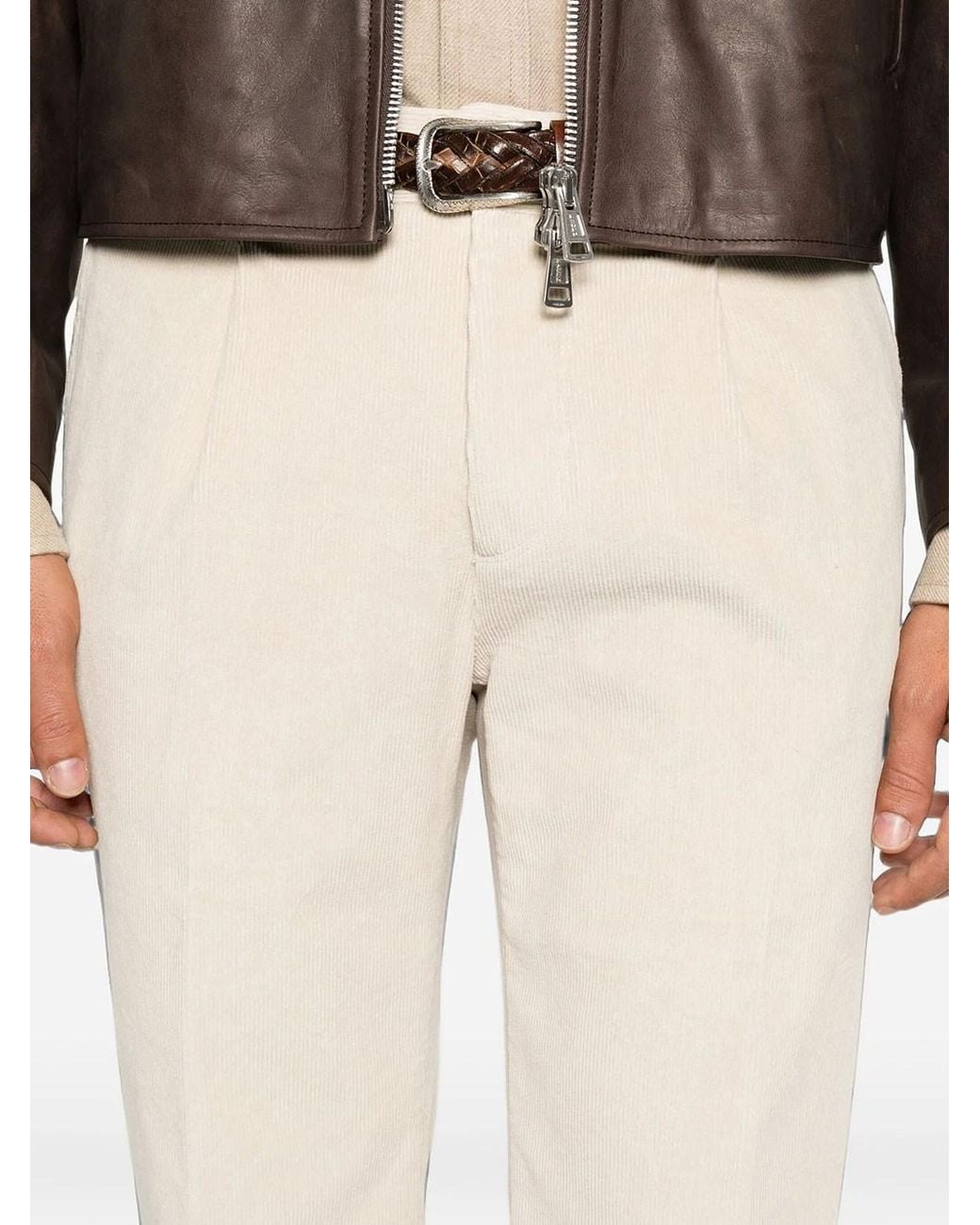 Incotex Natural Ducale Corduroy Trousers for men