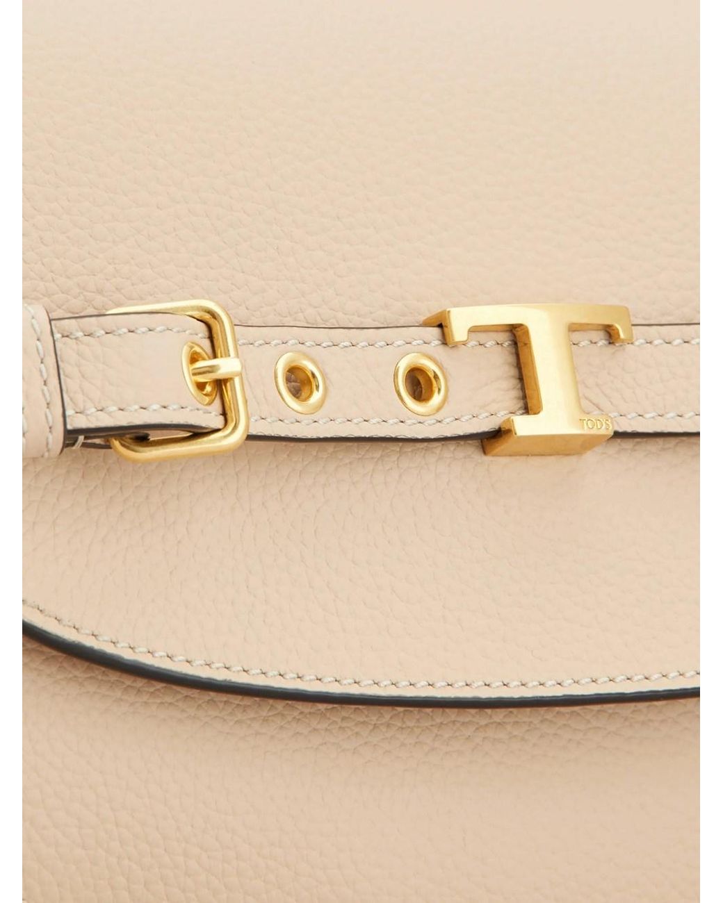 Tod's Natural T Signature Mini Leather Shoulder Bag