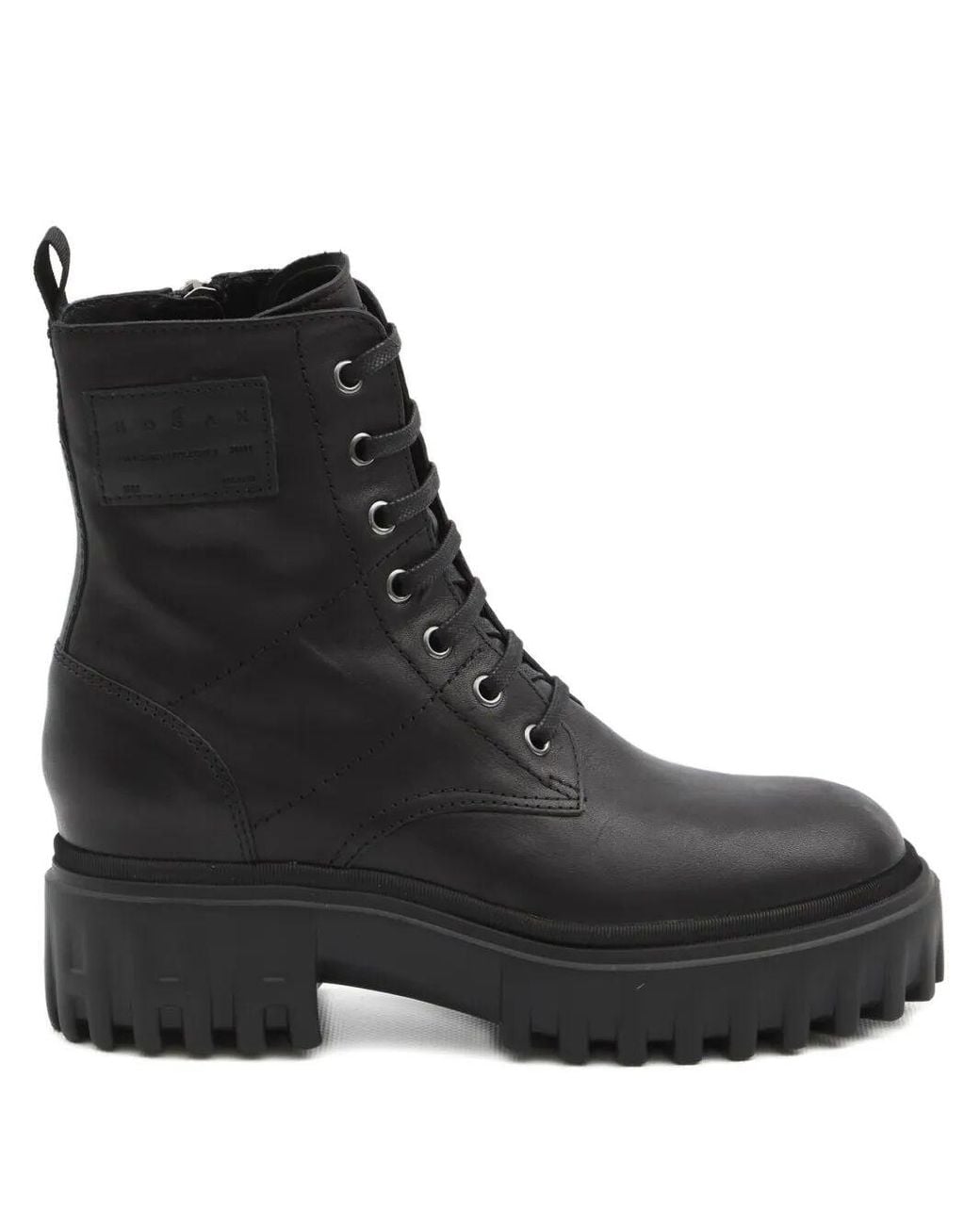 Hogan Black H700 Chunky Biker Boots