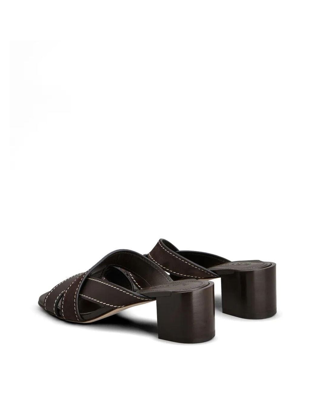 Tod's White T-Shaped Band Crossing Smooth Leather And Suede Sandals