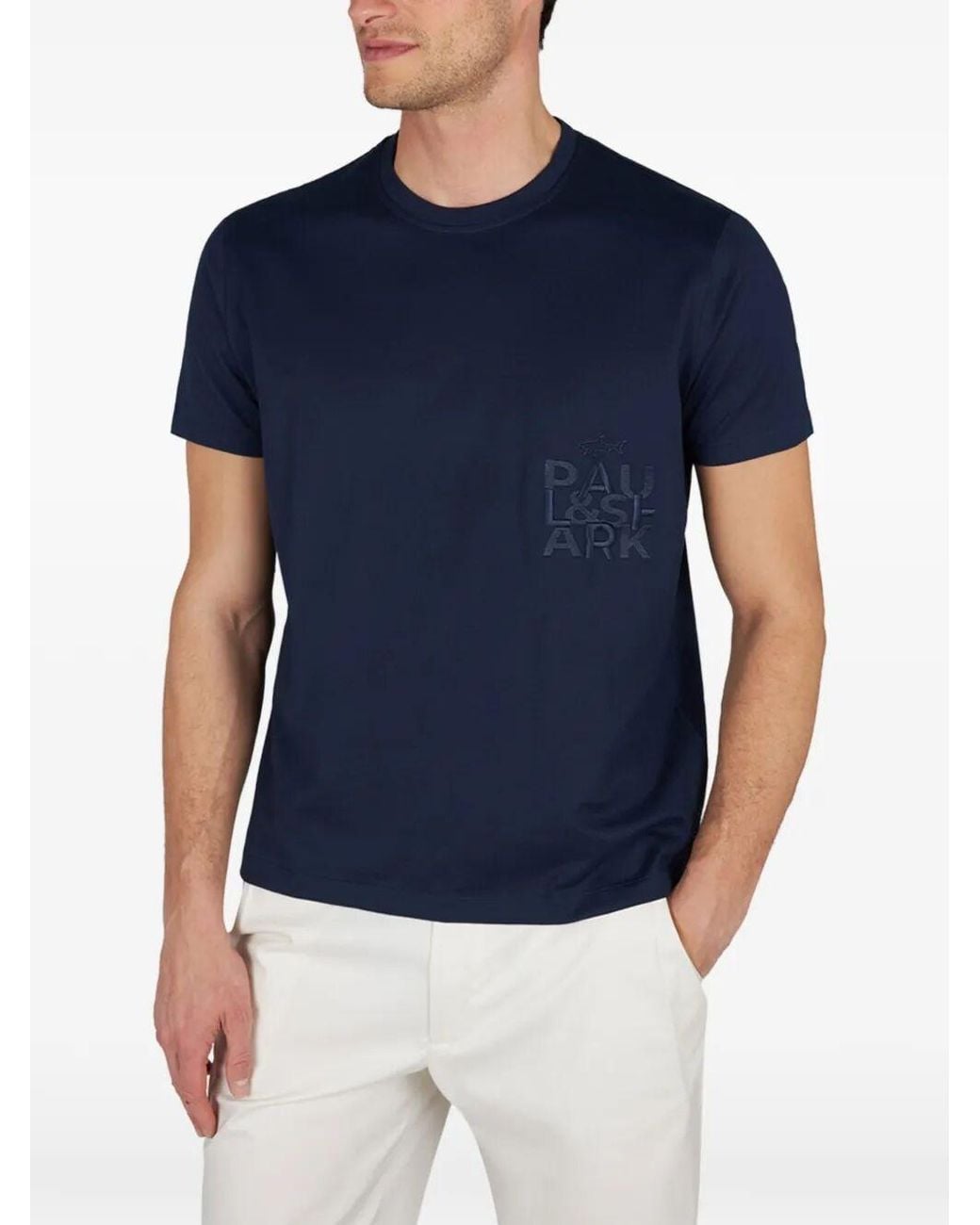 Paul & Shark Blue Crew Neck T-Shirt for men
