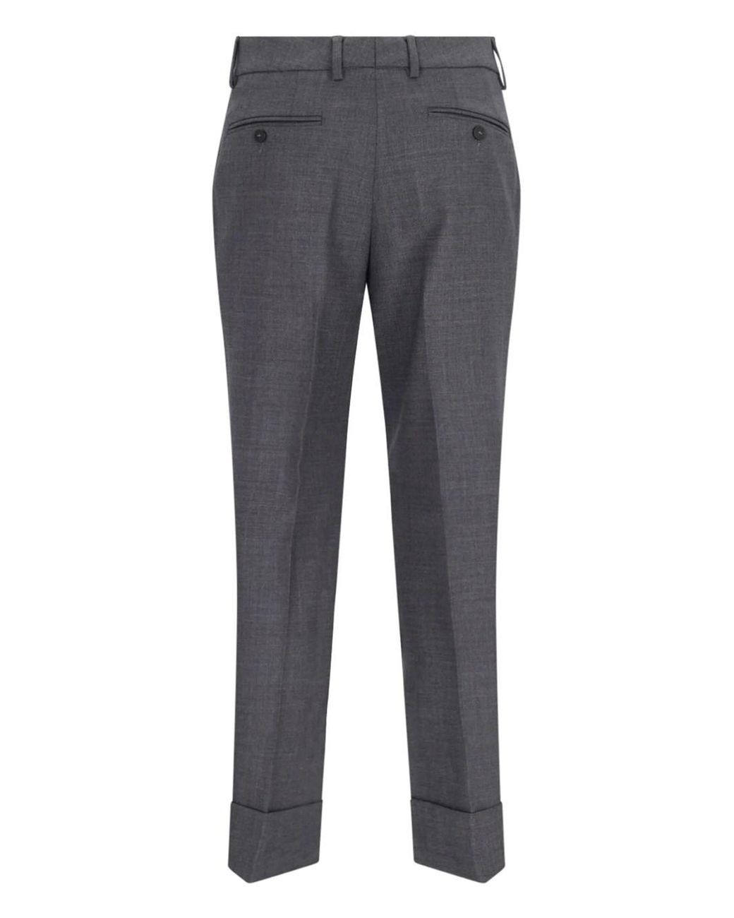 Incotex Gray Tapered Wool Pants