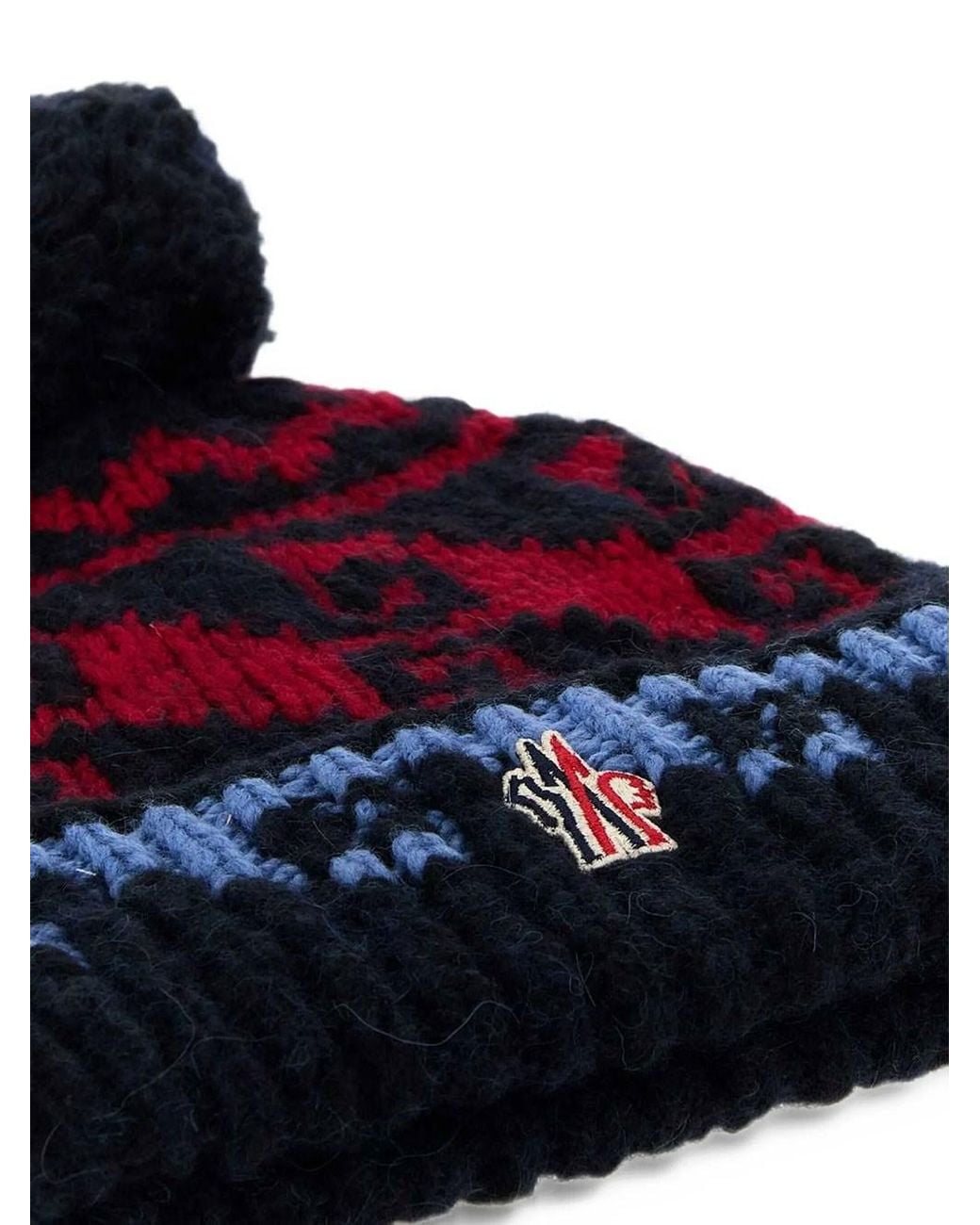 Moncler Red Grenoble: Wool And Alpaca Blend Pom-Pom Beanie for men