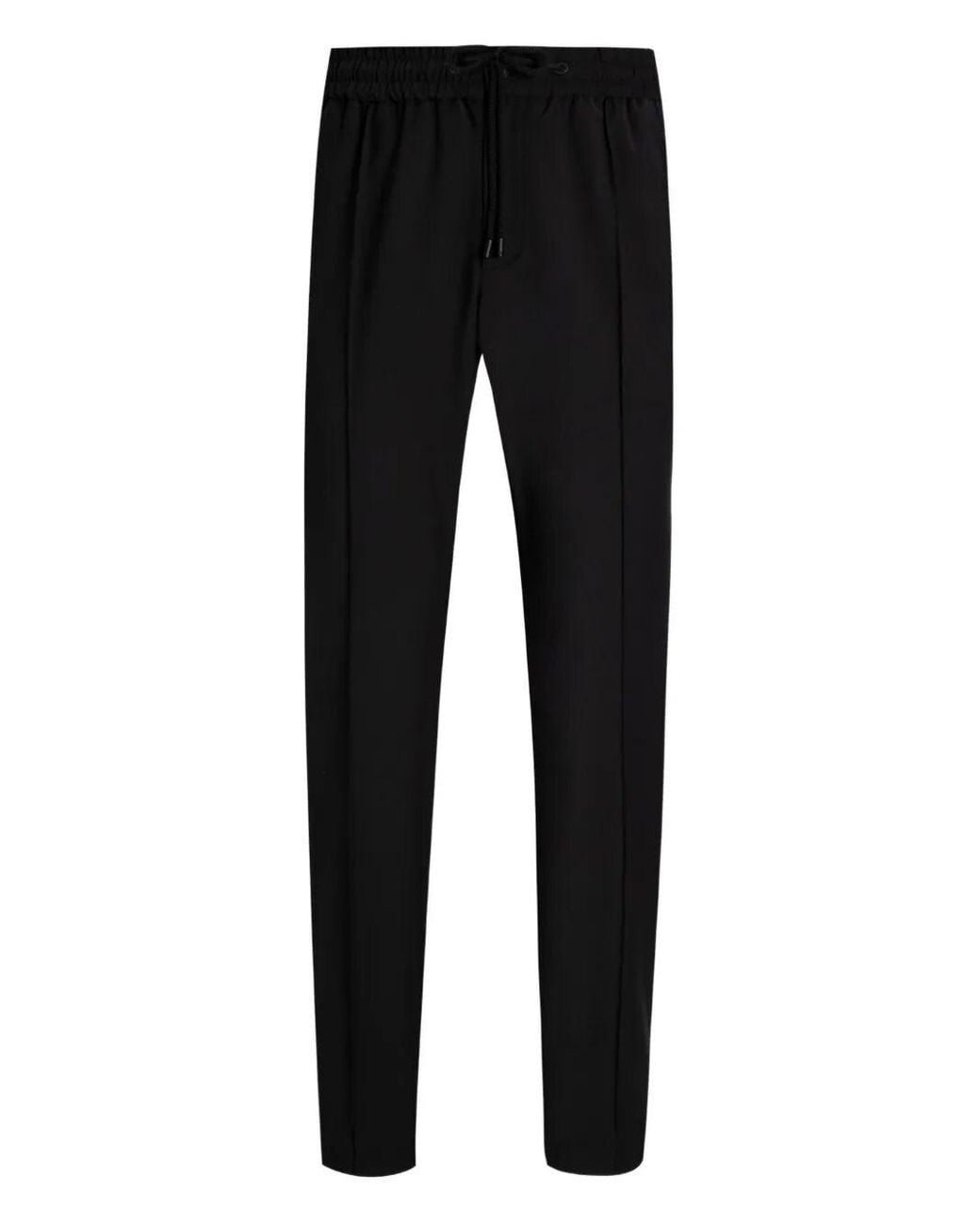 Dolce & Gabbana Black Dolce & Gabbana Drawstring Waist Trousers for men