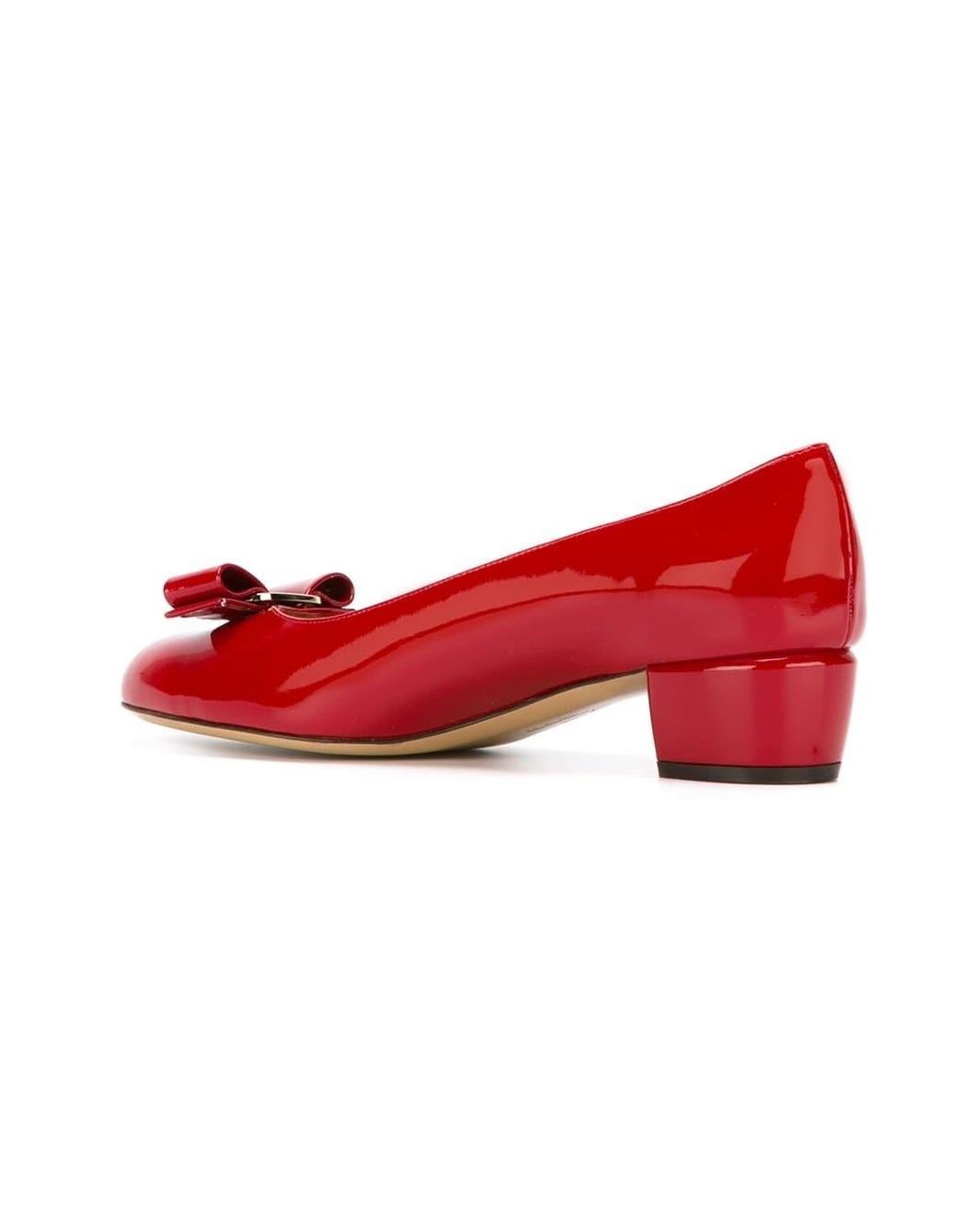 Ferragamo Leather Vara Bow Pumps in Red - Save 50% - Lyst