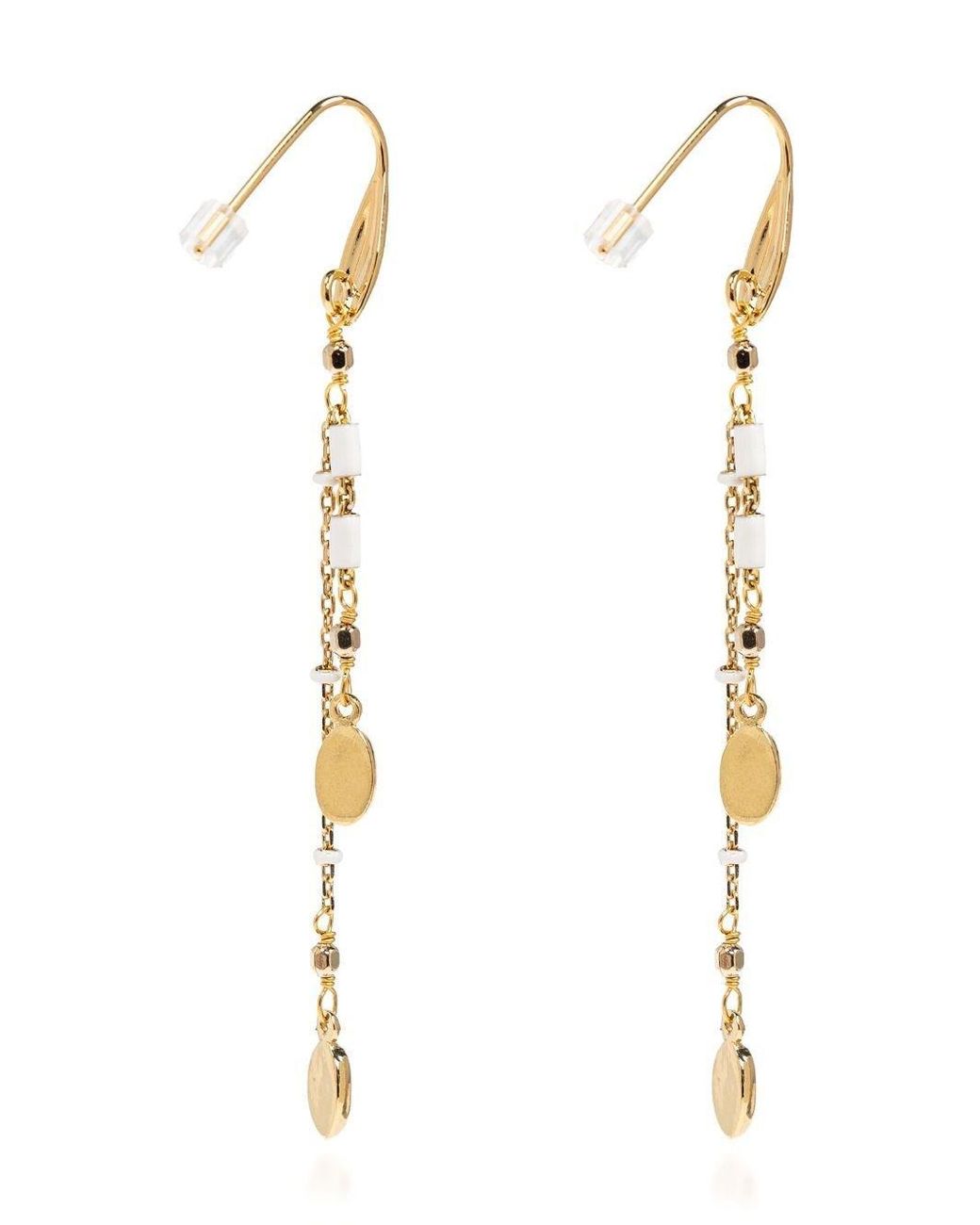Isabel Marant White Casablanca Pendant Earrings With Tassels