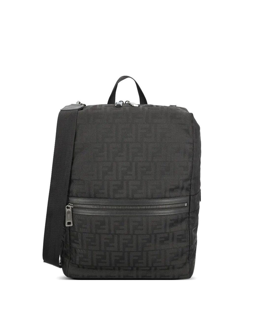 Fendi Black Lui Ff Nylon Backpack for men