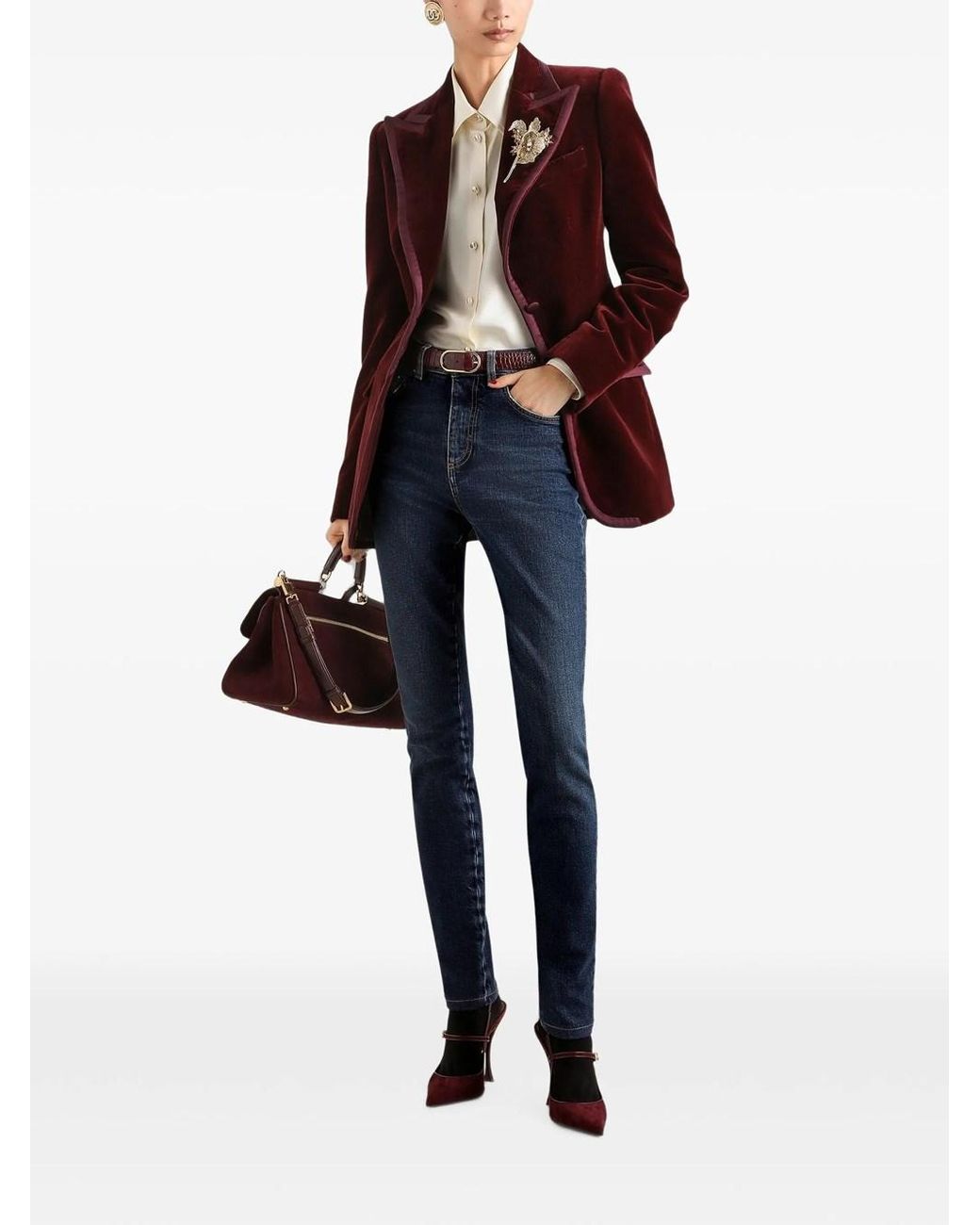 Dolce & Gabbana Purple Velvet Jacket With Leopard Print Lining