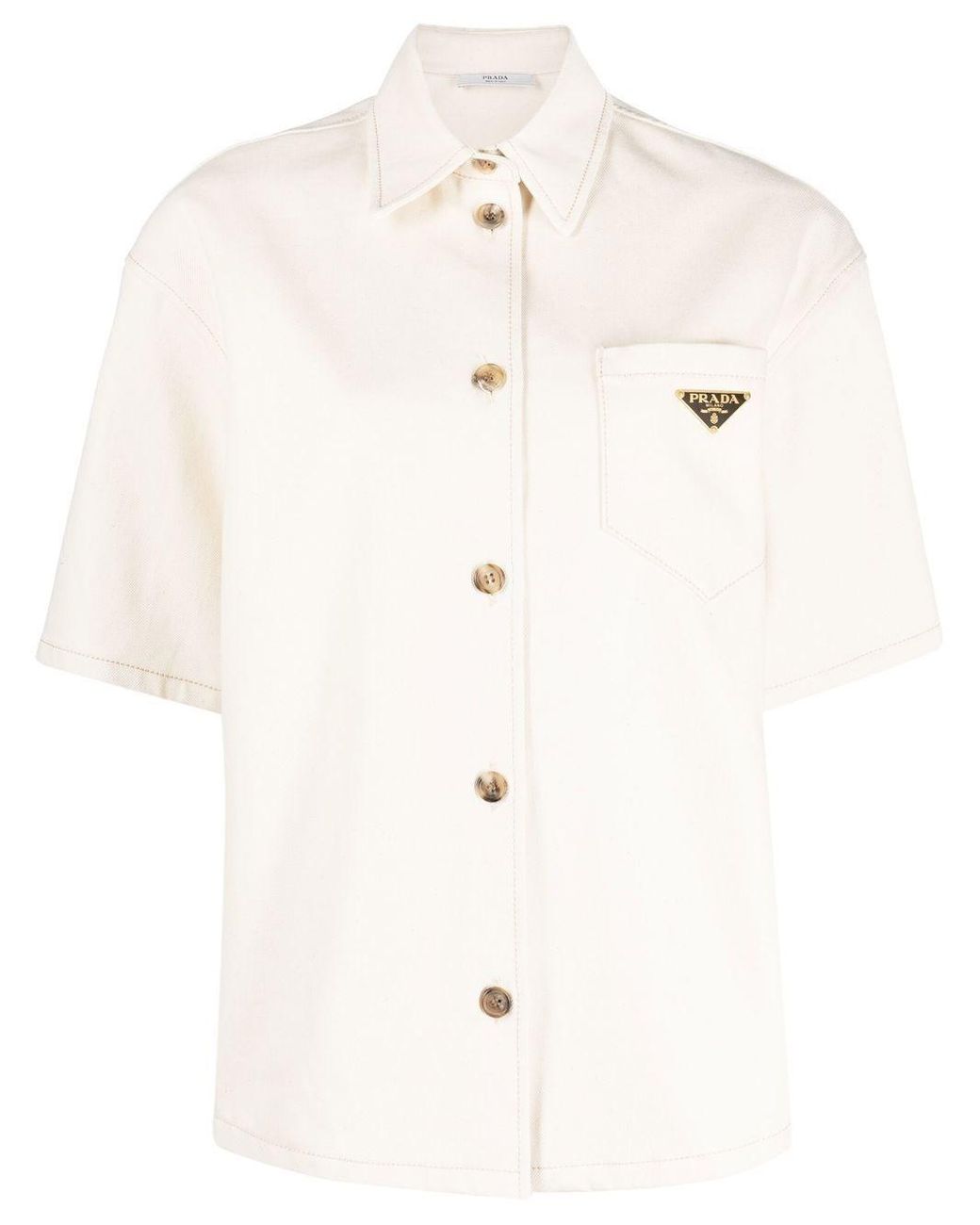 Prada Camicia in Natural | Lyst