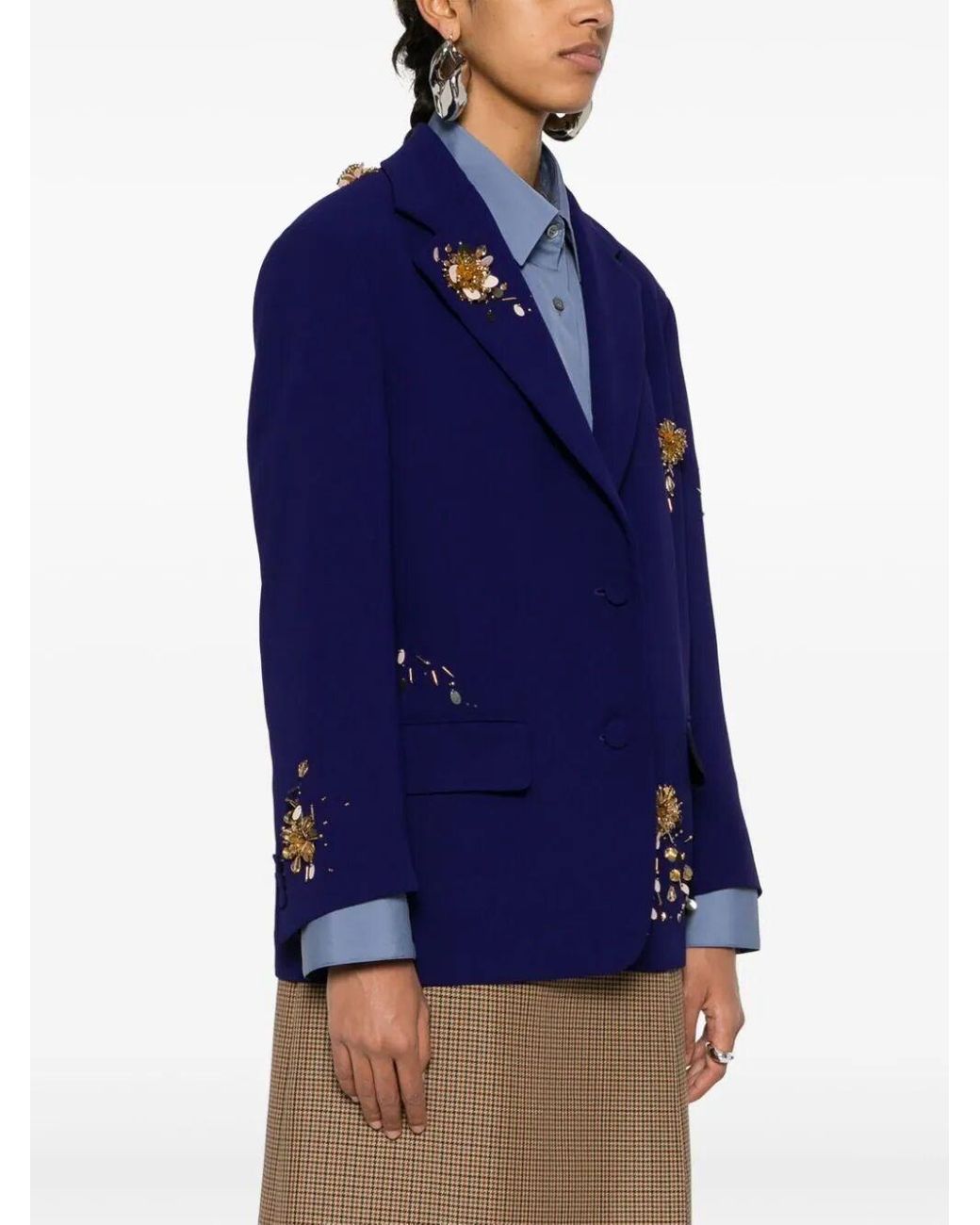 ジャケット Dries Van Noten 'Birdy' blazer Dries Van Noten Birdy Jacket in Blue | Lyst UK